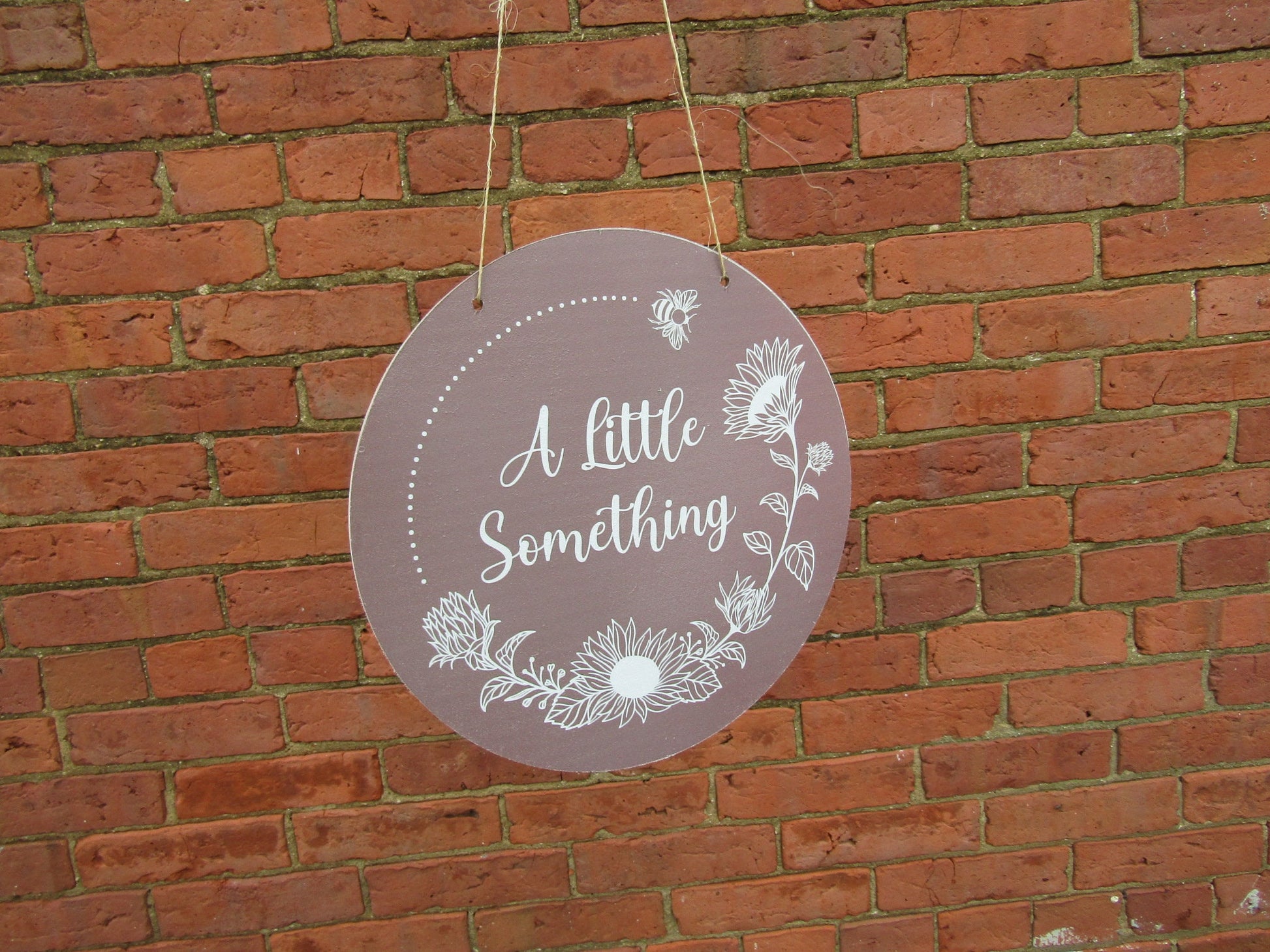 A little something Booth Vendor Sign Small Business Commerical Signage Your Logo Image Printed on Wood Light Weight Sunflowers Bees Handmade