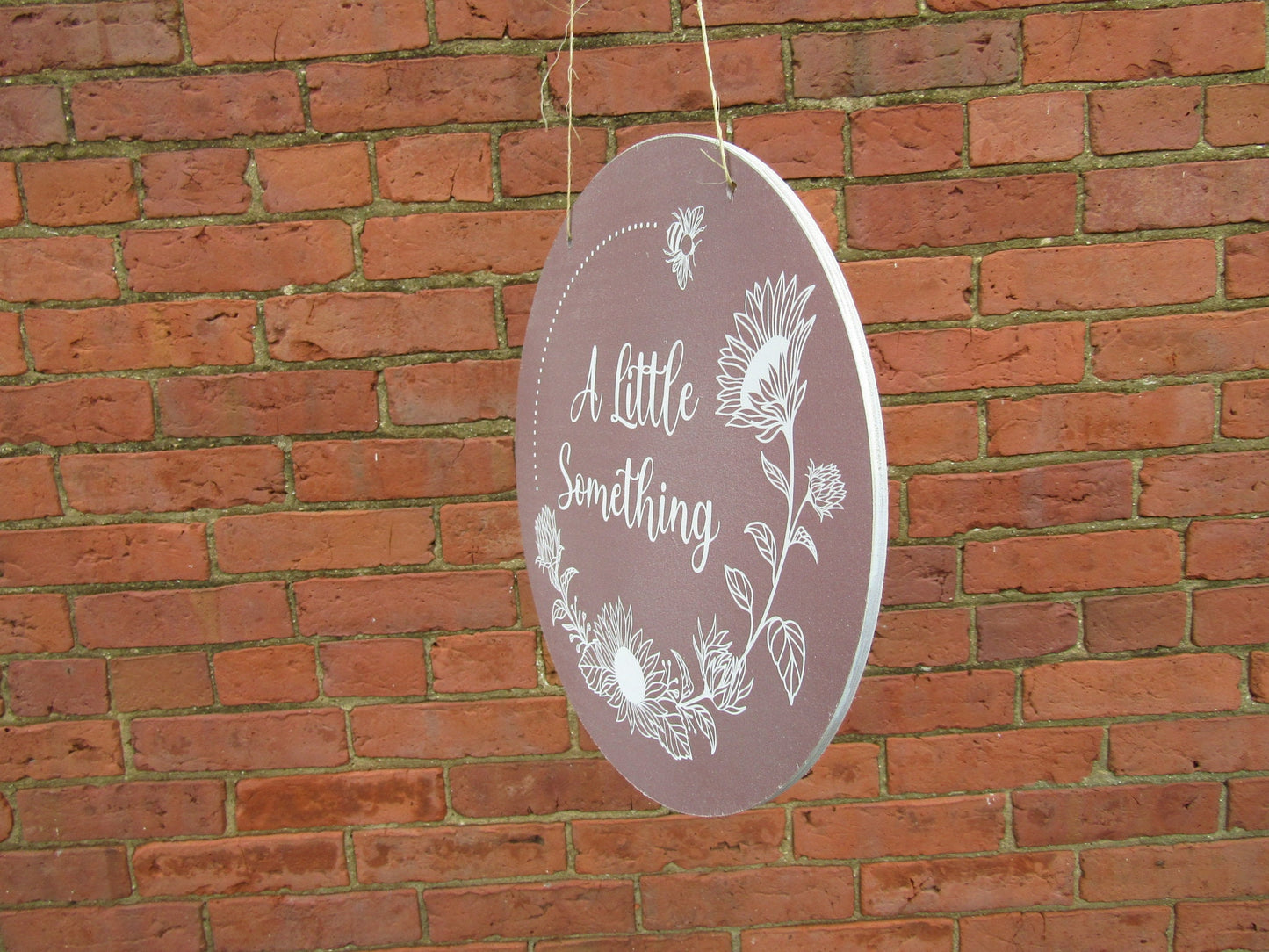 A little something Booth Vendor Sign Small Business Commerical Signage Your Logo Image Printed on Wood Light Weight Sunflowers Bees Handmade