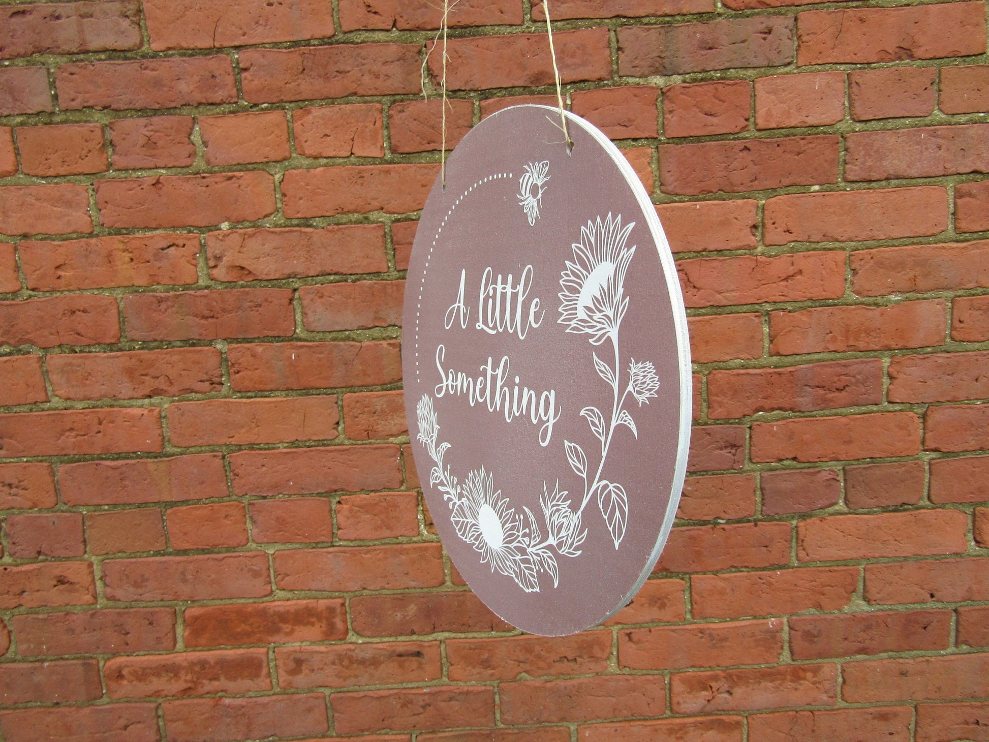 A little something Booth Vendor Sign Small Business Commerical Signage Your Logo Image Printed on Wood Light Weight Sunflowers Bees Handmade