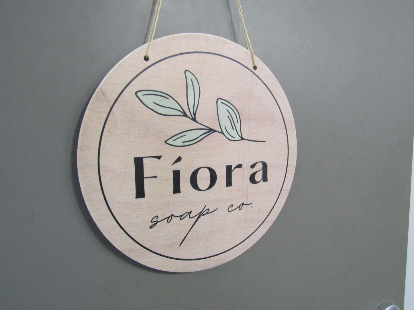 Soap Co. Fiora Greenery Booth Vendor Sign Small Business Company Commerical Signage Your Logo Image Printed on Wood Light Weight Handmade