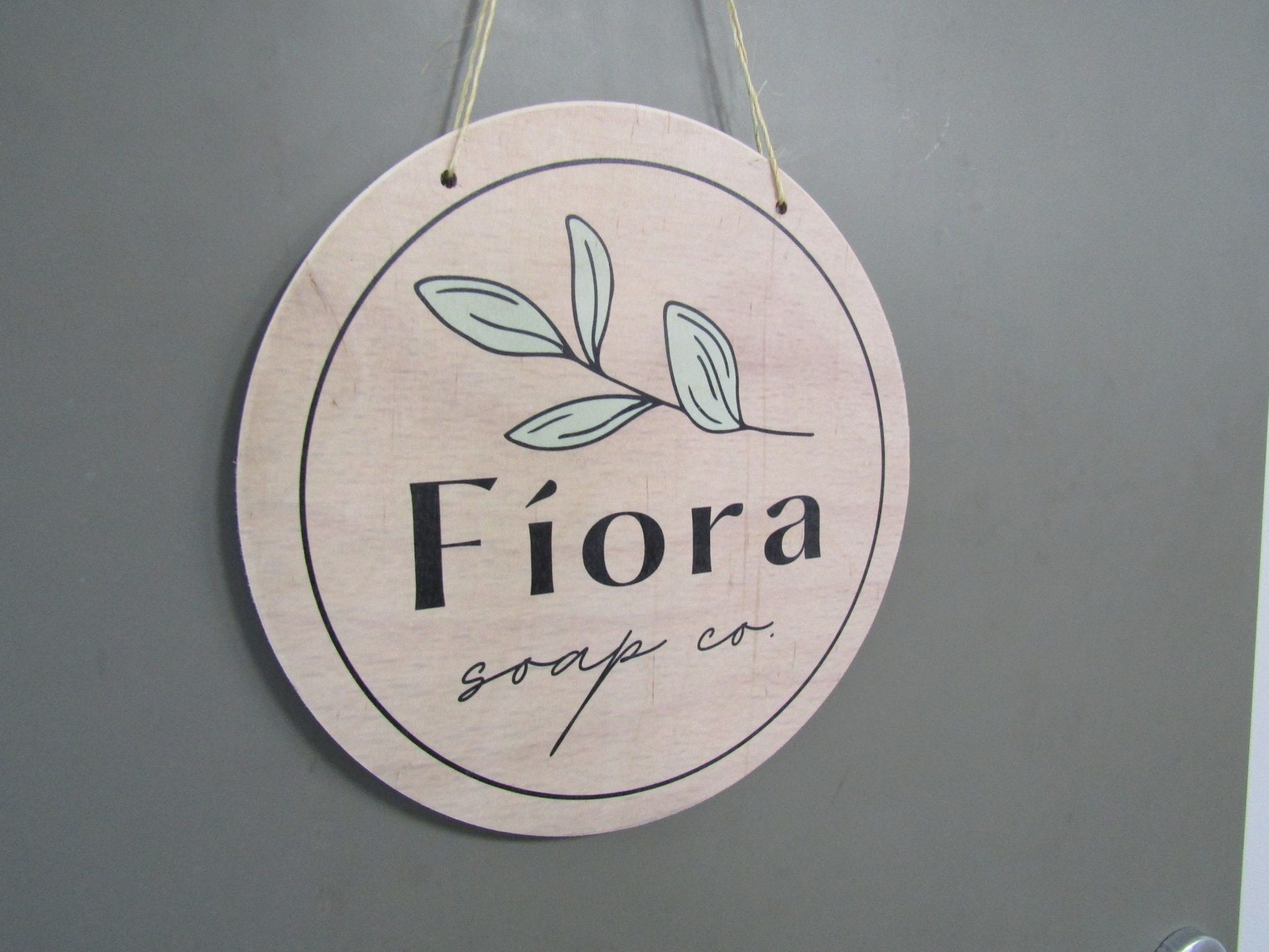 Soap Co. Fiora Greenery Booth Vendor Sign Small Business Company Commerical Signage Your Logo Image Printed on Wood Light Weight Handmade
