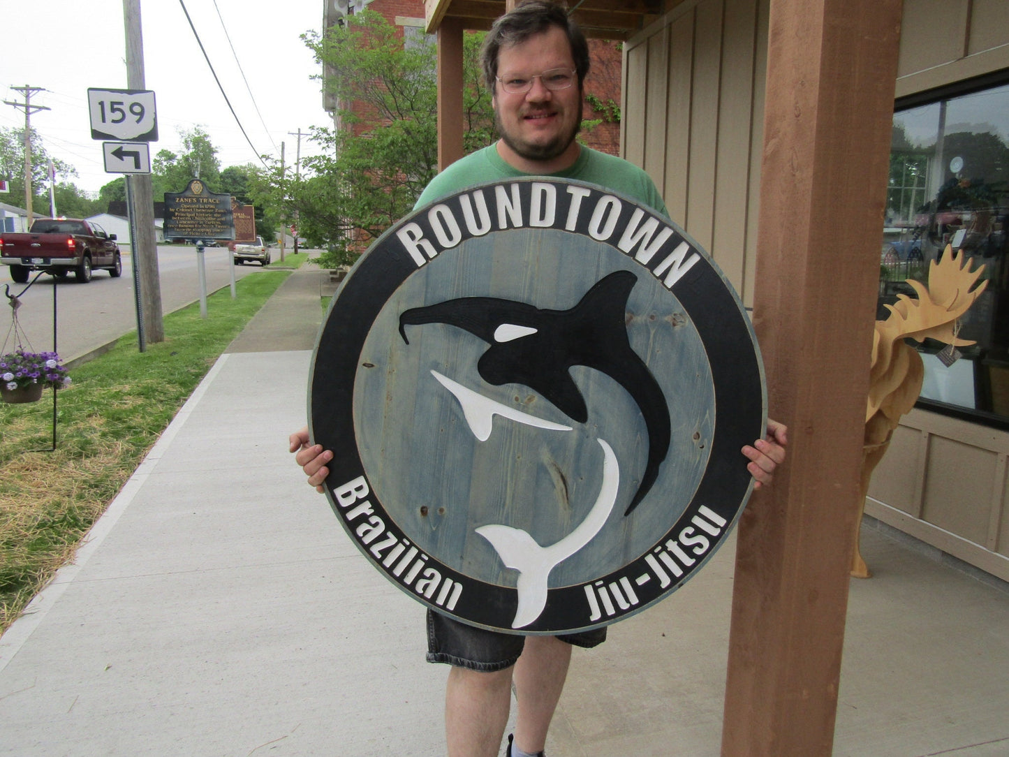 Oversized BJJ Sign Brazilian Jiu Jitsu Sign MMA Gym Sign Engraved Martial Arts Sign Custom Gym Logo Personalized Dojo Sign Round Signs