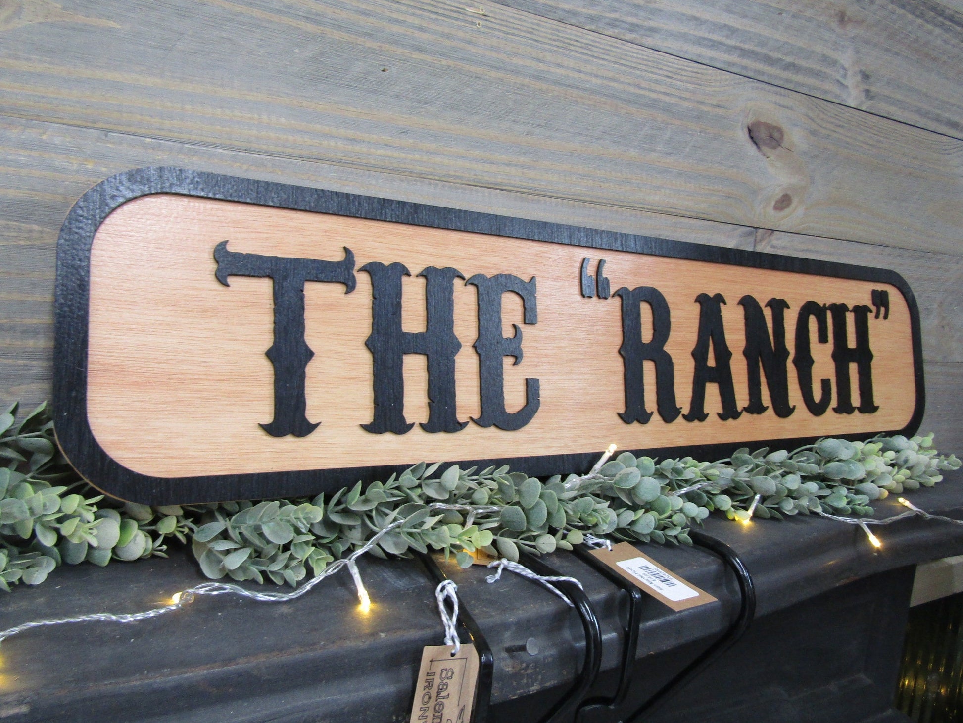 Oversized Large Custom Ranch Rustic Wooden Sign The Ranch Raised Lettering Homestead Commerical Signage Country Style 3D Laser Cut Handmade