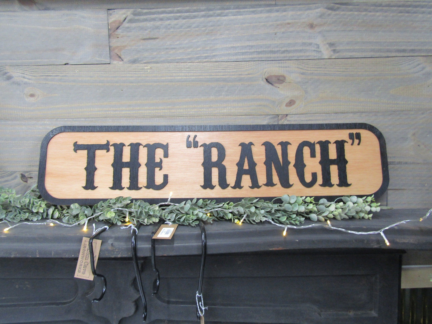 Oversized Large Custom Ranch Rustic Wooden Sign The Ranch Raised Lettering Homestead Commerical Signage Country Style 3D Laser Cut Handmade