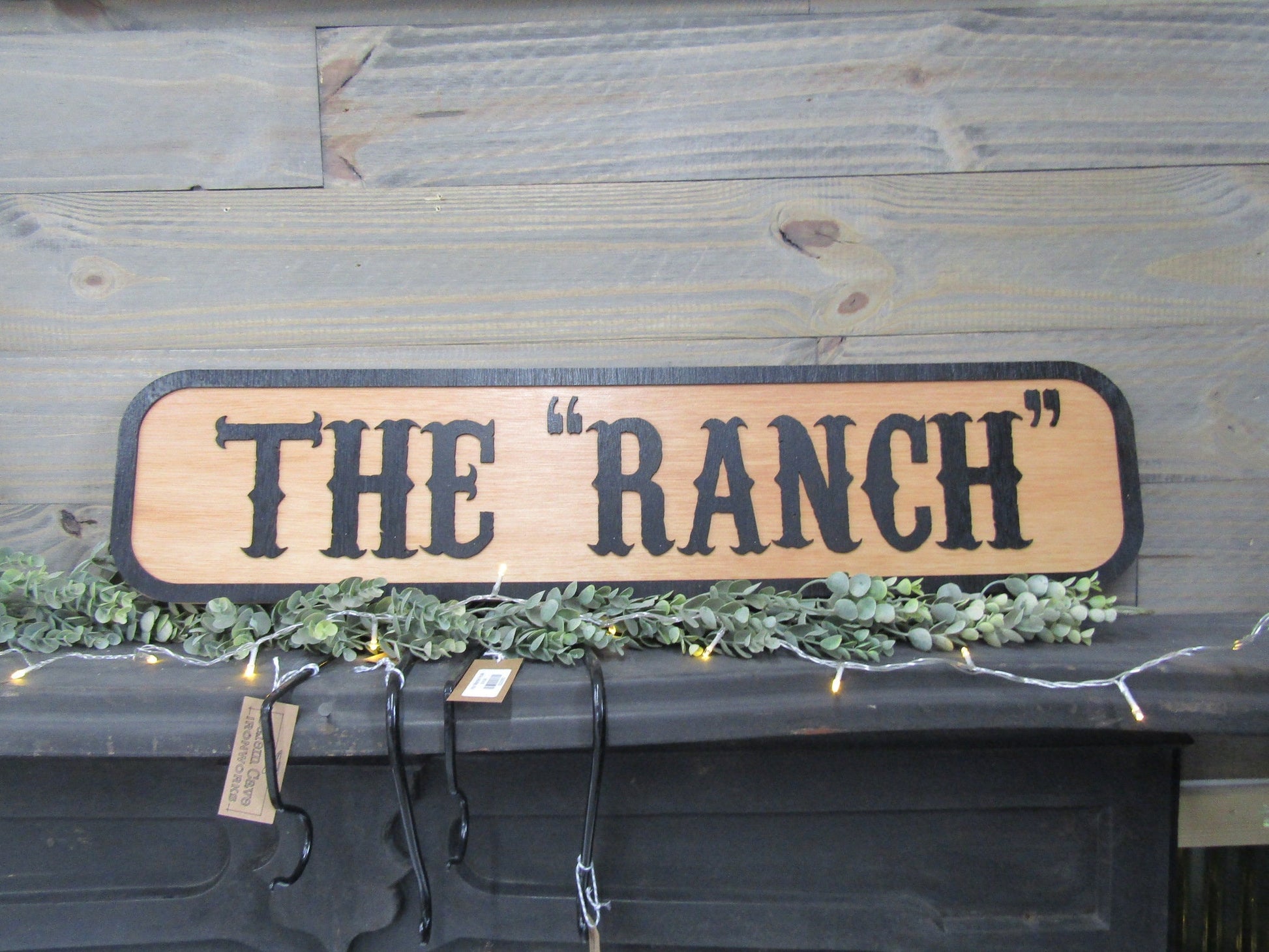 Oversized Large Custom Ranch Rustic Wooden Sign The Ranch Raised Lettering Homestead Commerical Signage Country Style 3D Laser Cut Handmade