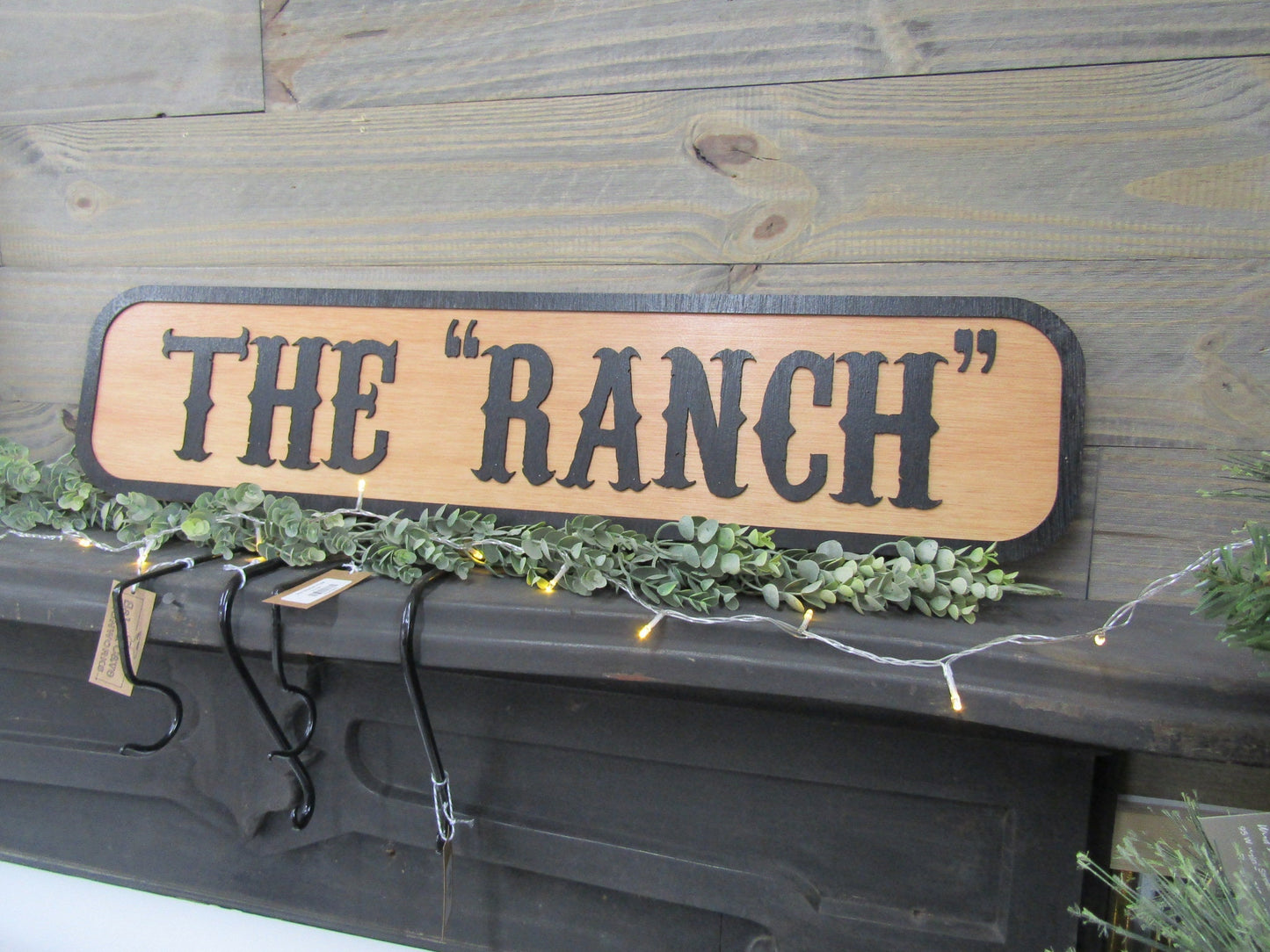 Oversized Large Custom Ranch Rustic Wooden Sign The Ranch Raised Lettering Homestead Commerical Signage Country Style 3D Laser Cut Handmade
