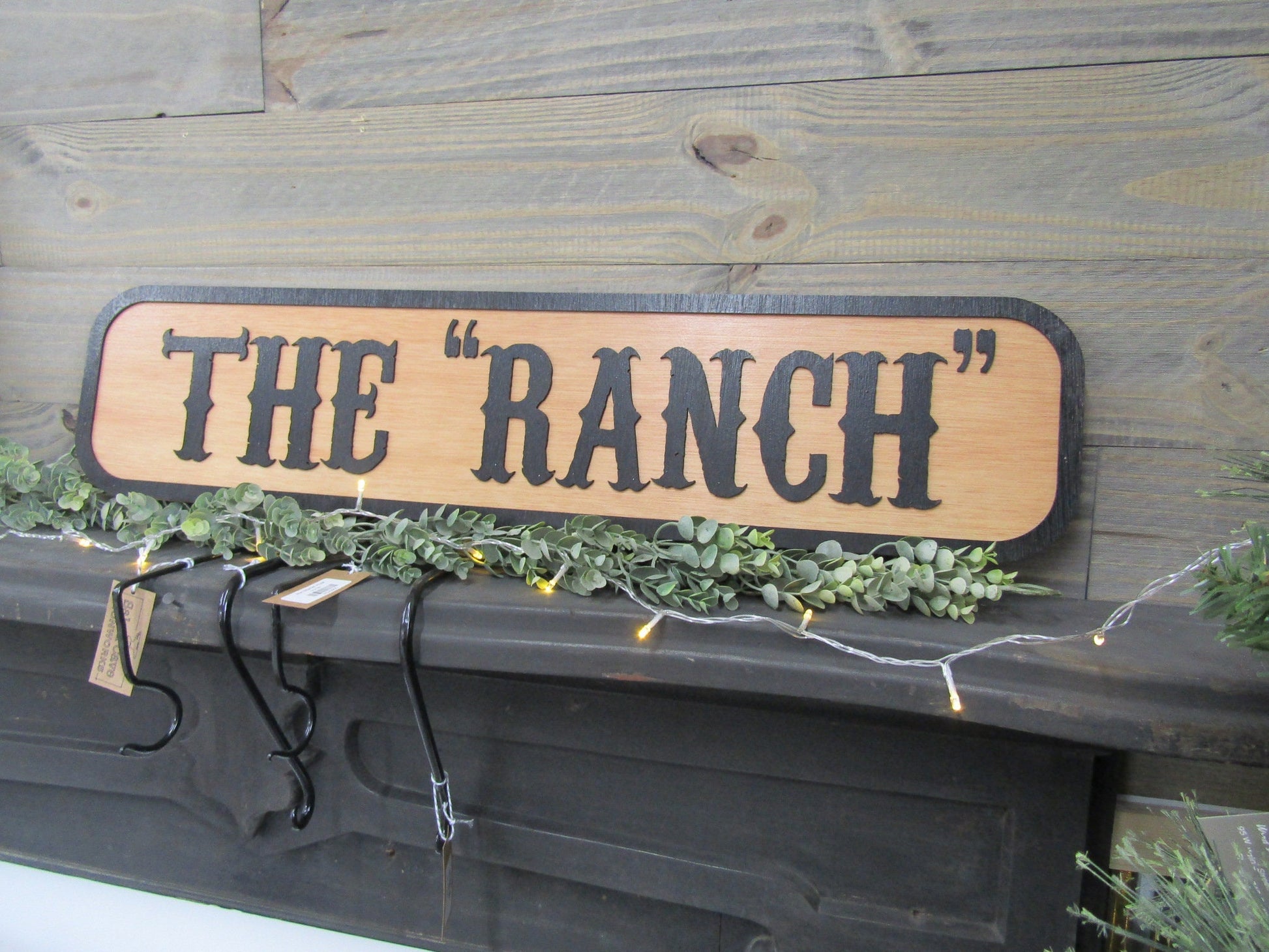 Oversized Large Custom Ranch Rustic Wooden Sign The Ranch Raised Lettering Homestead Commerical Signage Country Style 3D Laser Cut Handmade