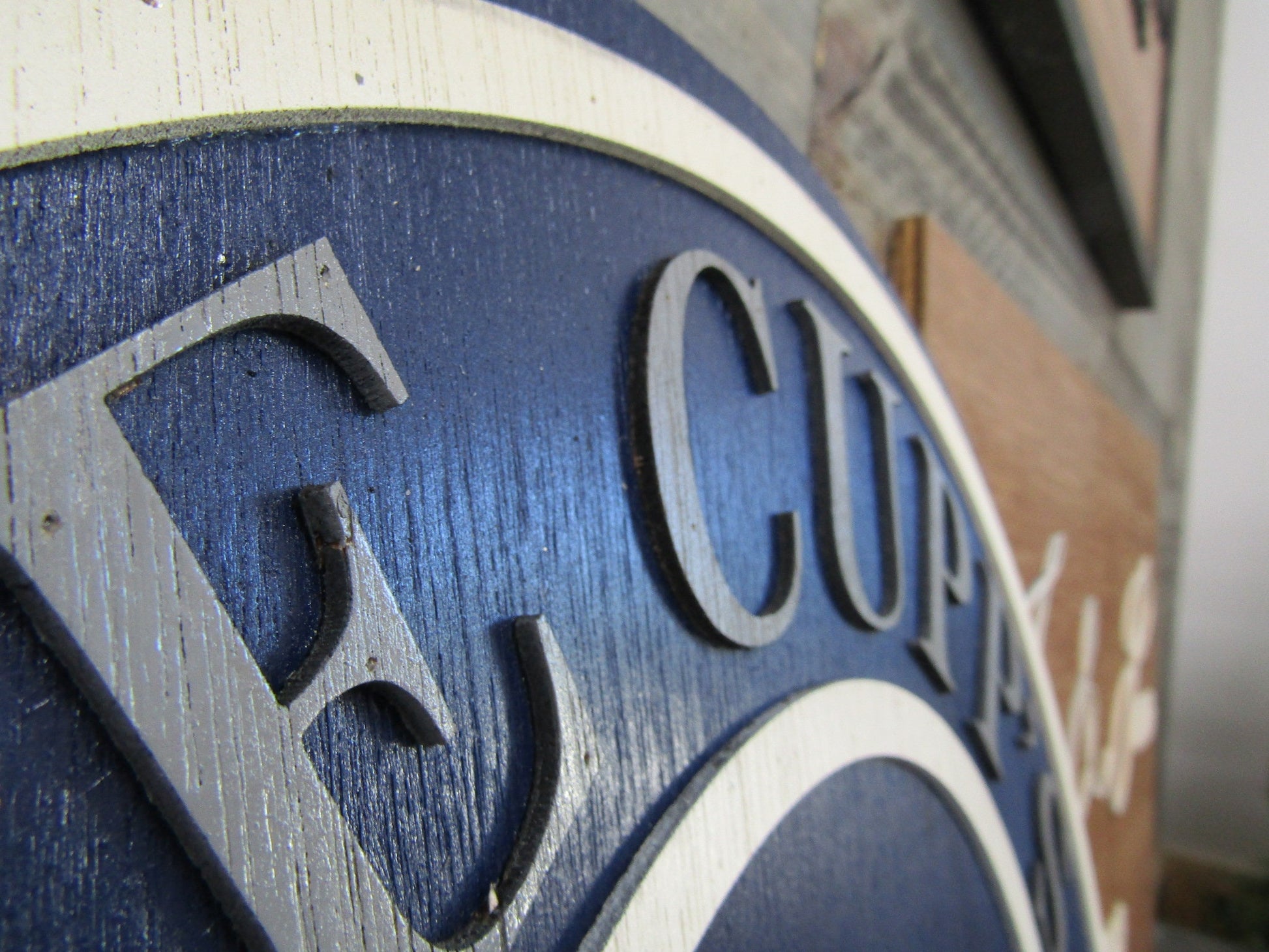 Beach House Theme Custom Made Sign Palm Trees Established Wedding Gift Last Name Round 3d Sign Personalized Handmade Wooden Home Sign