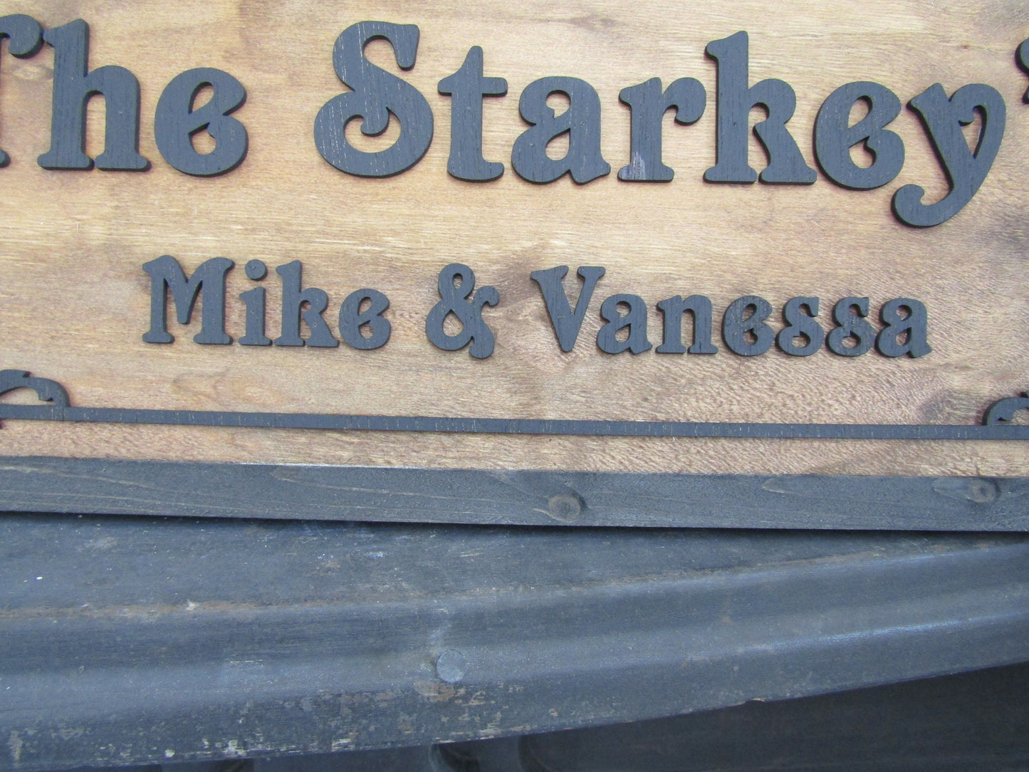 Custom Personalized Home Decor Wedding Gift New Home Gift Scroll Wooden Handmade Home Decor Couples Sign Rustic 3D Raised Text Gothic Style