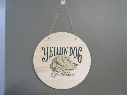 Custom Farm Breeder Sign Yellow Dog Farm Lab Lightweight Affordable Small Business Sign Vendor Table Booth Door hanger Wooden Printed Logo
