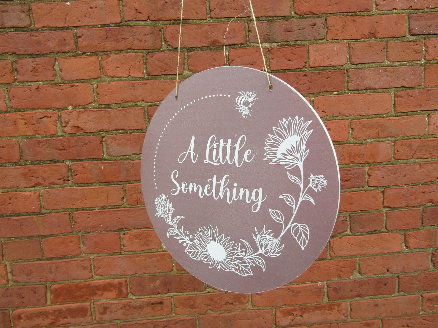 A little something Booth Vendor Sign Small Business Commerical Signage Your Logo Image Printed on Wood Light Weight Sunflowers Bees Handmade