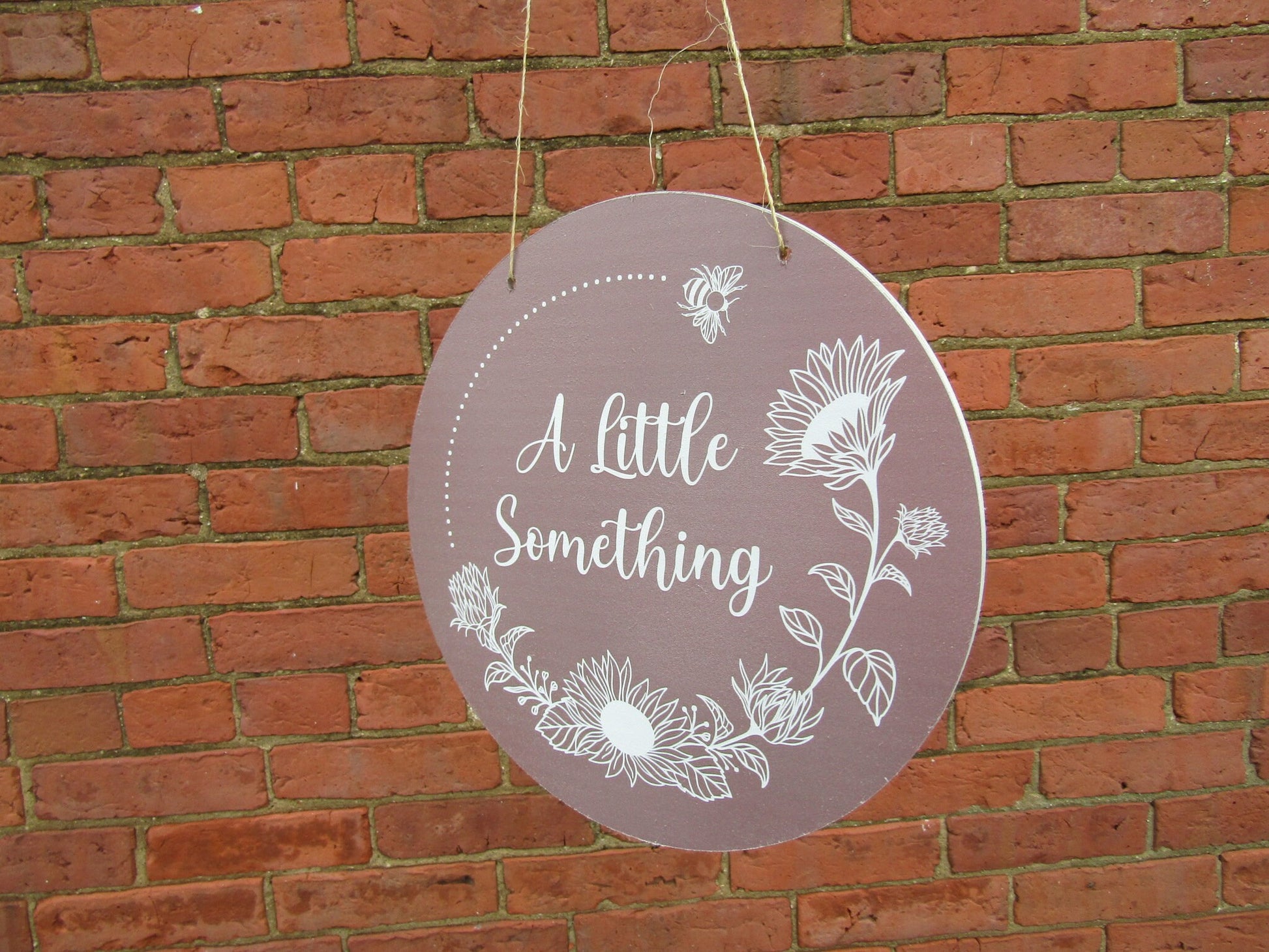 A little something Booth Vendor Sign Small Business Commerical Signage Your Logo Image Printed on Wood Light Weight Sunflowers Bees Handmade