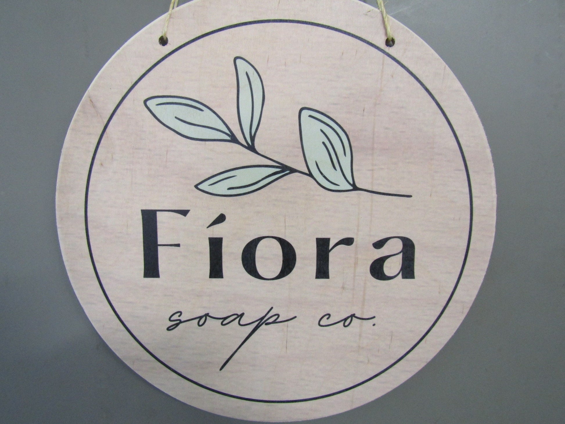 Soap Co. Fiora Greenery Booth Vendor Sign Small Business Company Commerical Signage Your Logo Image Printed on Wood Light Weight Handmade