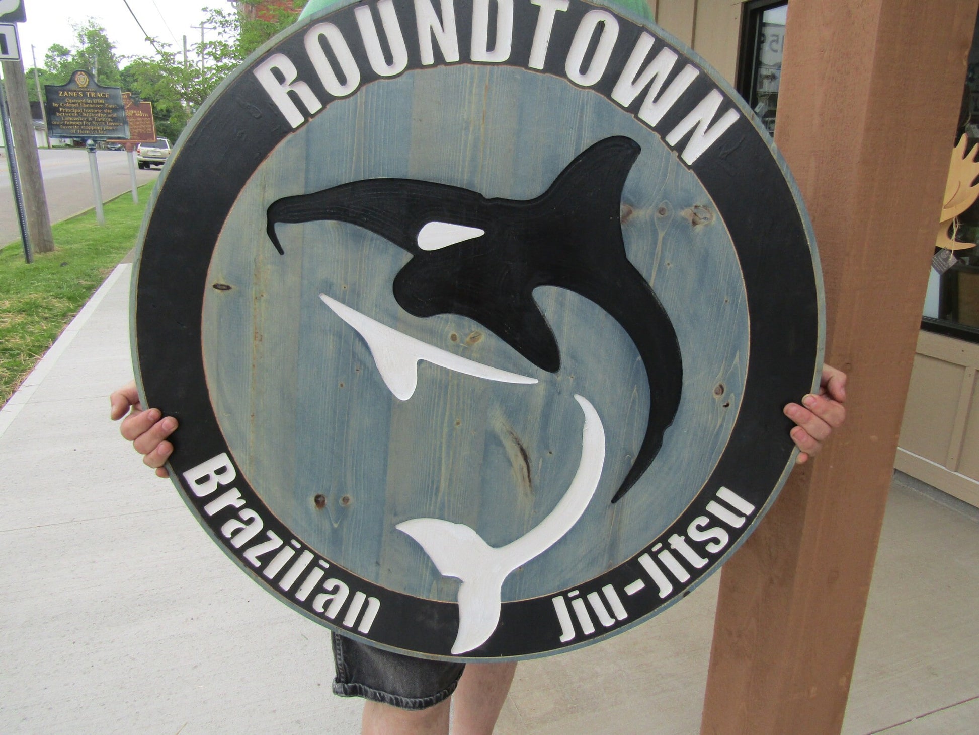 Oversized BJJ Sign Brazilian Jiu Jitsu Sign MMA Gym Sign Engraved Martial Arts Sign Custom Gym Logo Personalized Dojo Sign Round Signs