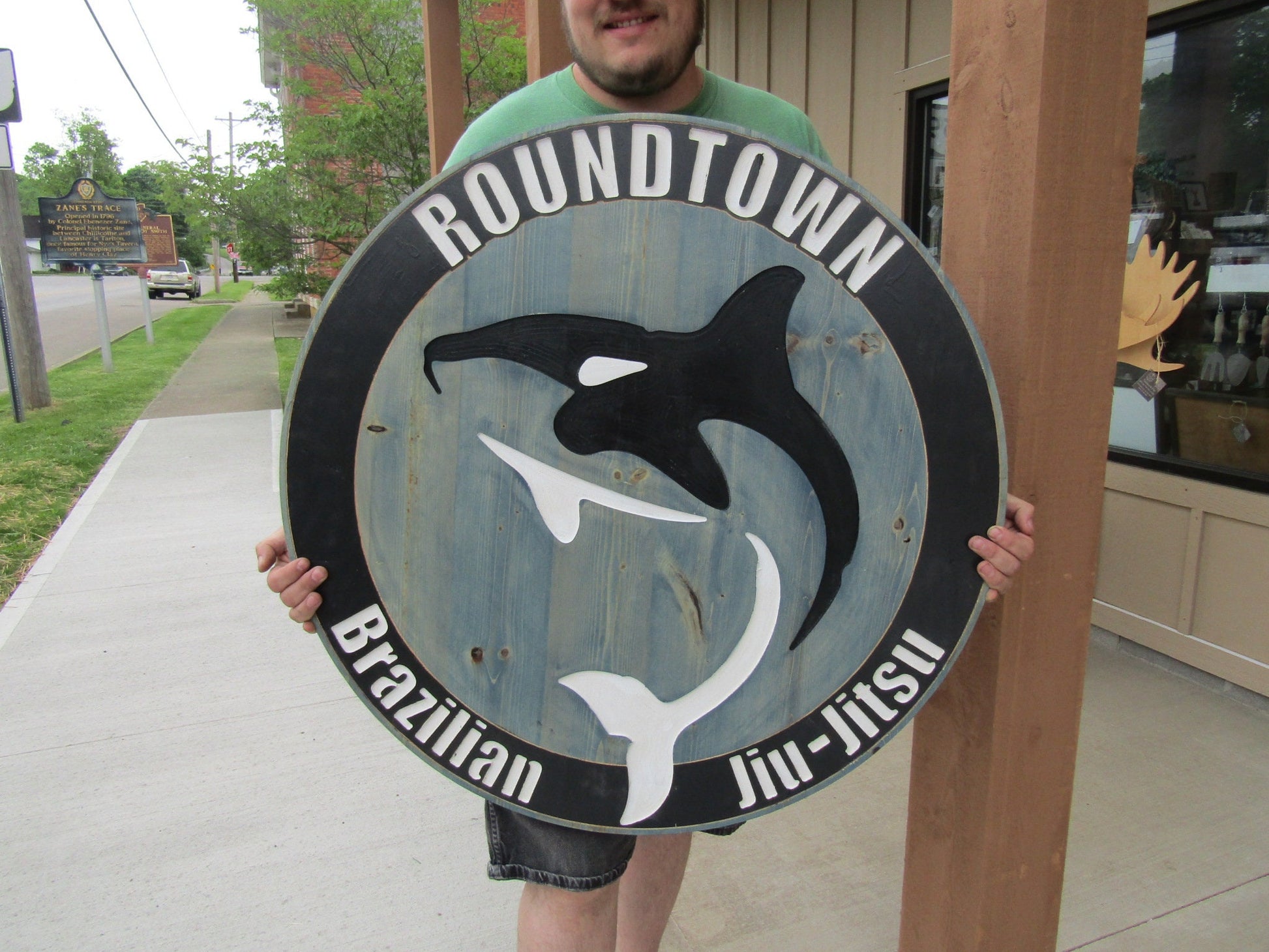 Oversized BJJ Sign Brazilian Jiu Jitsu Sign MMA Gym Sign Engraved Martial Arts Sign Custom Gym Logo Personalized Dojo Sign Round Signs