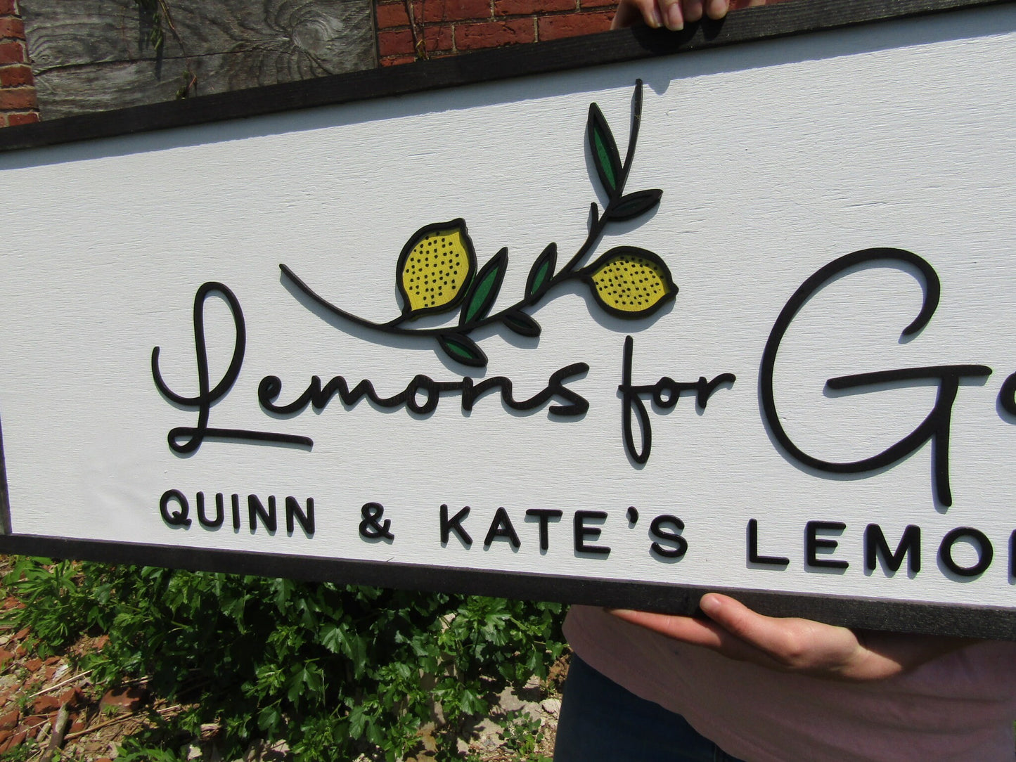 Lemons Lemonade Personalized Small Business Fruit Stand Custom Large Wooden Handmade Sign Commerical Signage Small Shop Store Front Sign