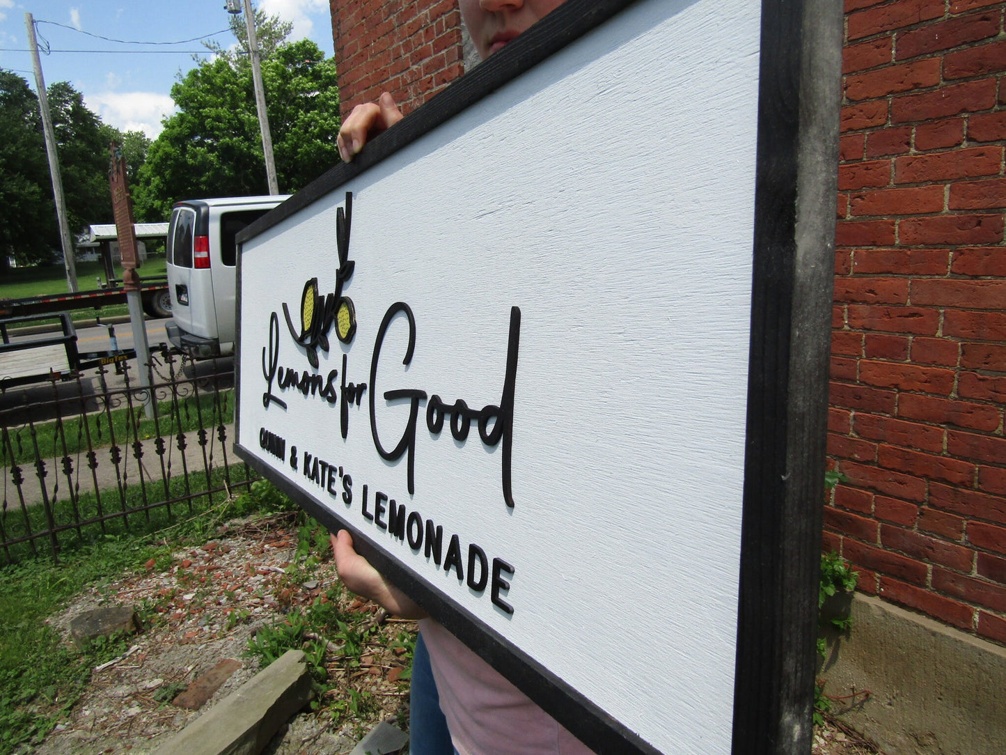 Lemons Lemonade Personalized Small Business Fruit Stand Custom Large Wooden Handmade Sign Commerical Signage Small Shop Store Front Sign