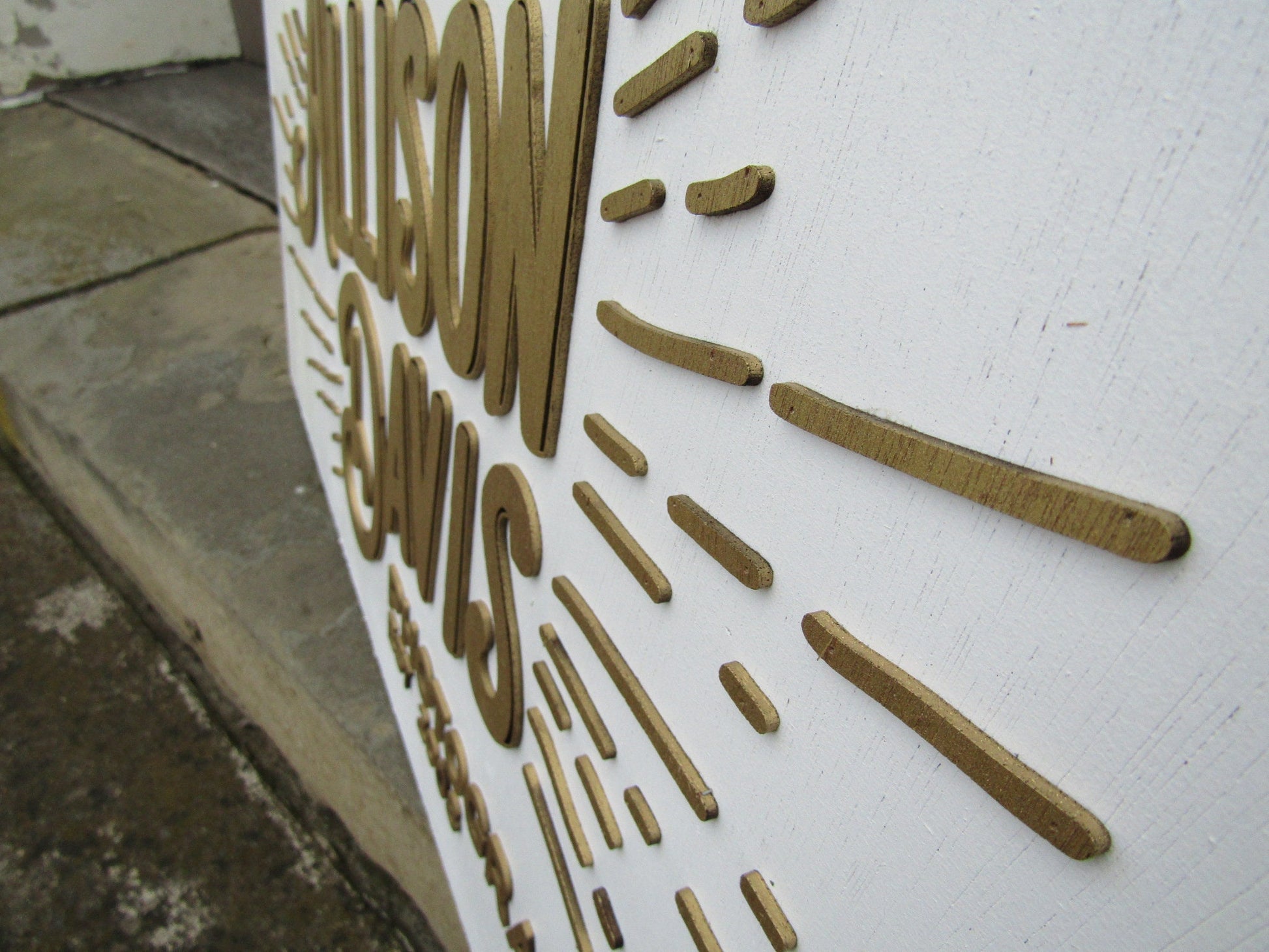 Custom Photography Sign Witness to Life & Beauty Logo Image Raised Letters 3D Gold and White Handmade Wooden Business Signage Wood