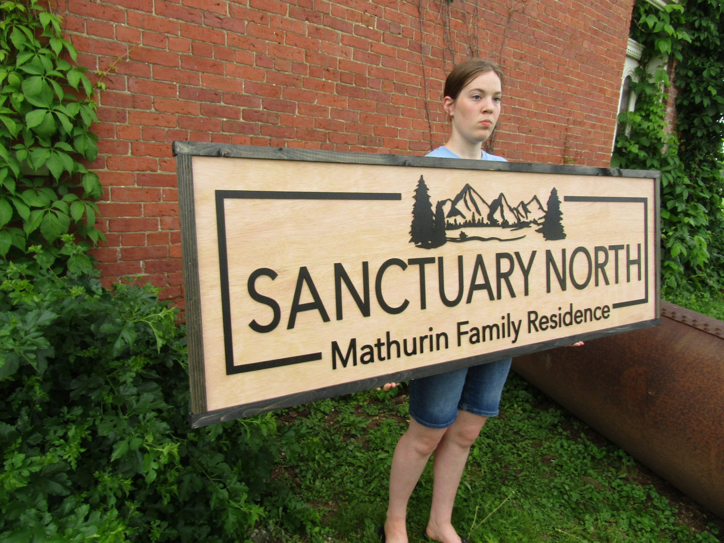 Custom Family Residence Sign Commerical Signage Sanctuary North Mountains Outdoors Wooden Raised Letters Made To Order Oversized Large Trees