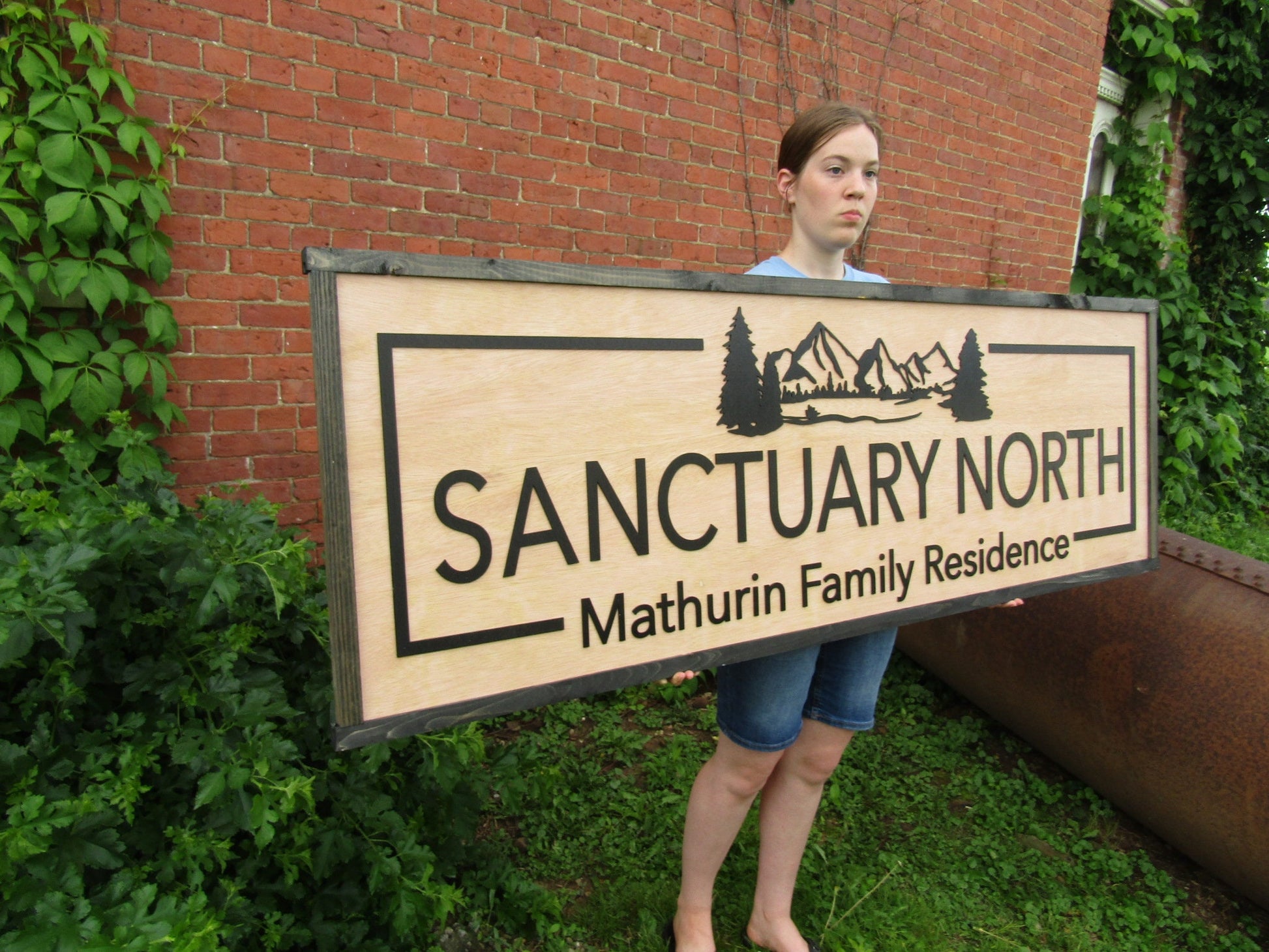 Custom Family Residence Sign Commerical Signage Sanctuary North Mountains Outdoors Wooden Raised Letters Made To Order Oversized Large Trees