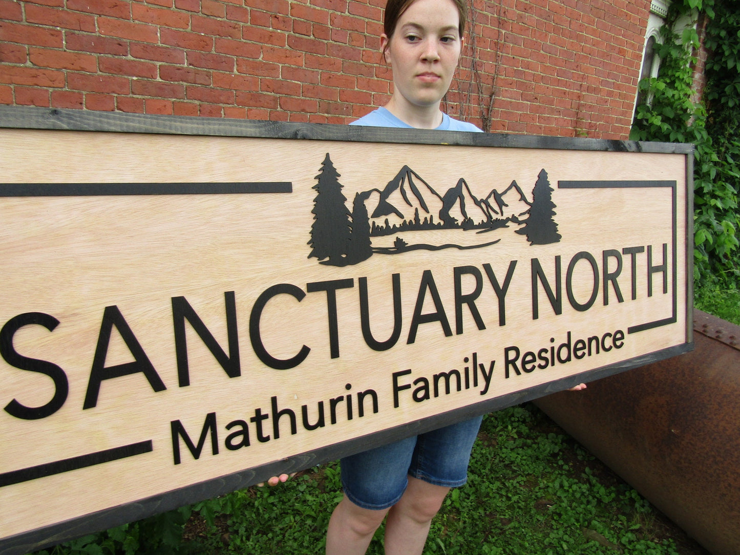Custom Family Residence Sign Commerical Signage Sanctuary North Mountains Outdoors Wooden Raised Letters Made To Order Oversized Large Trees