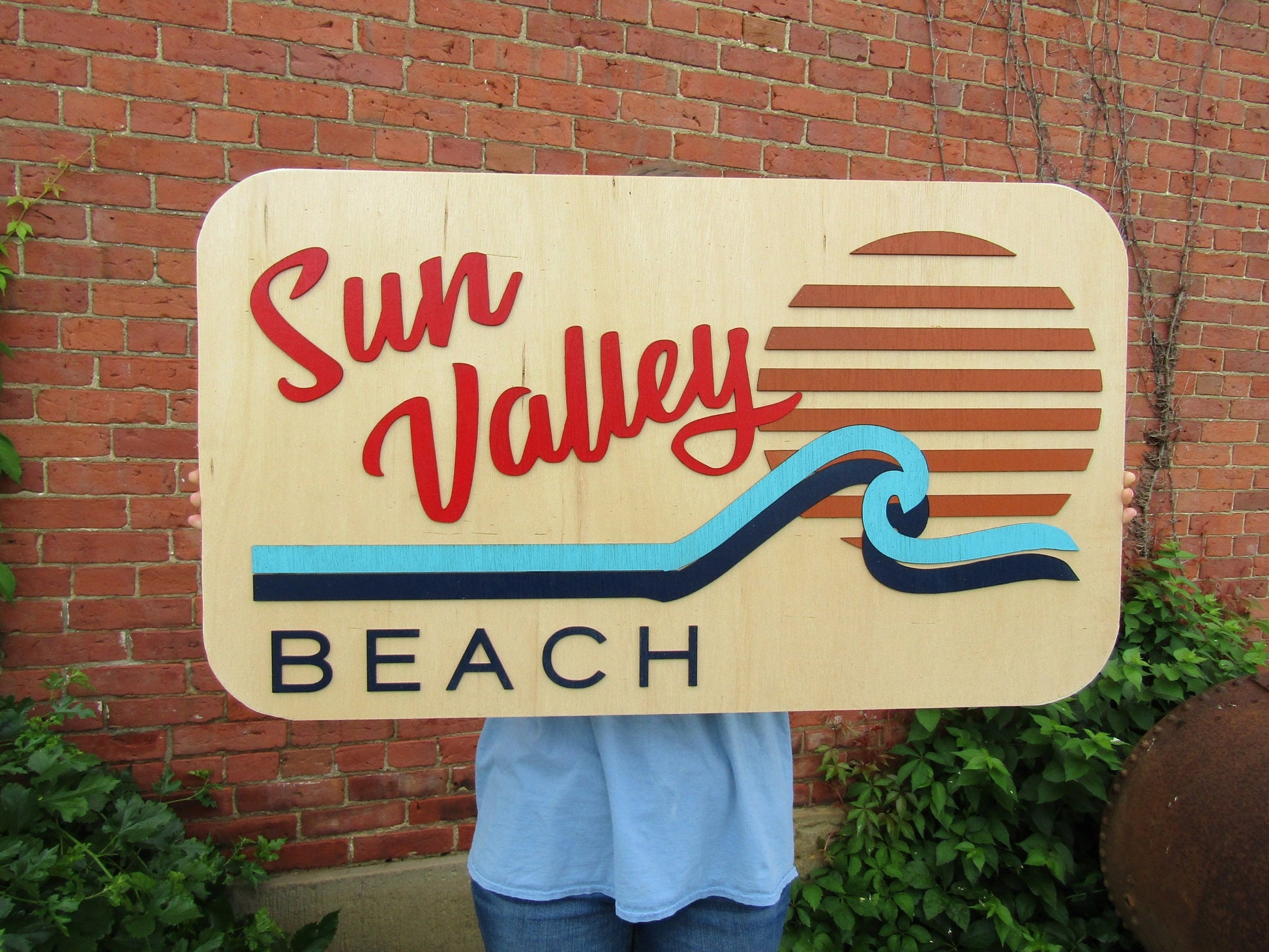 Custom Water Park Sign Vintage Water Park Sign Sunshine Beach Sign Sun Theme Park Sign Custom Wood Park Sign Commercial Water Park Sign