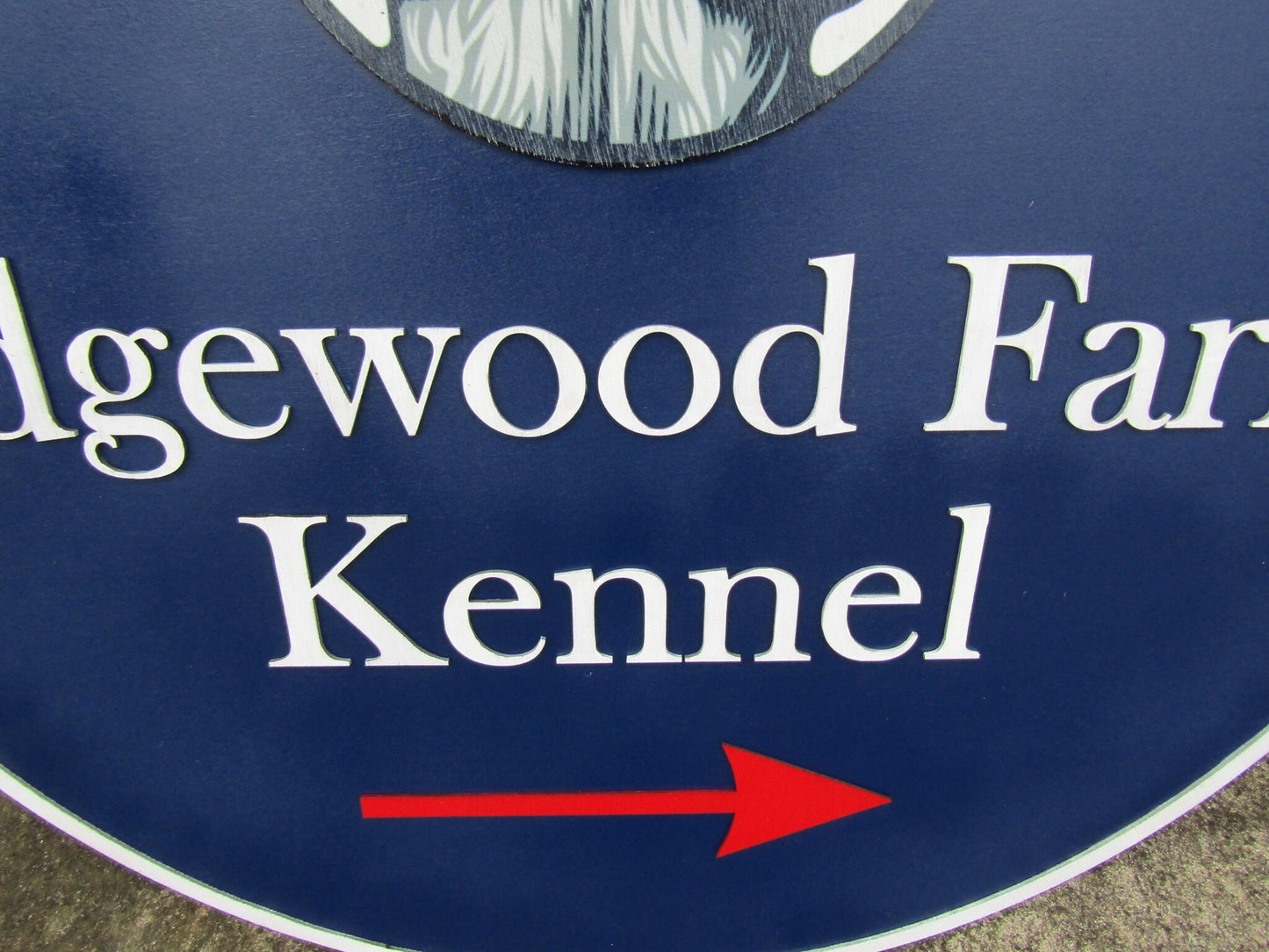 Kennel Custom Sign Cocker spaniel Breeder Boarding Blue Dog Logo Painted and Printed Commerical Signage Round Wooden Made To Order Handmade