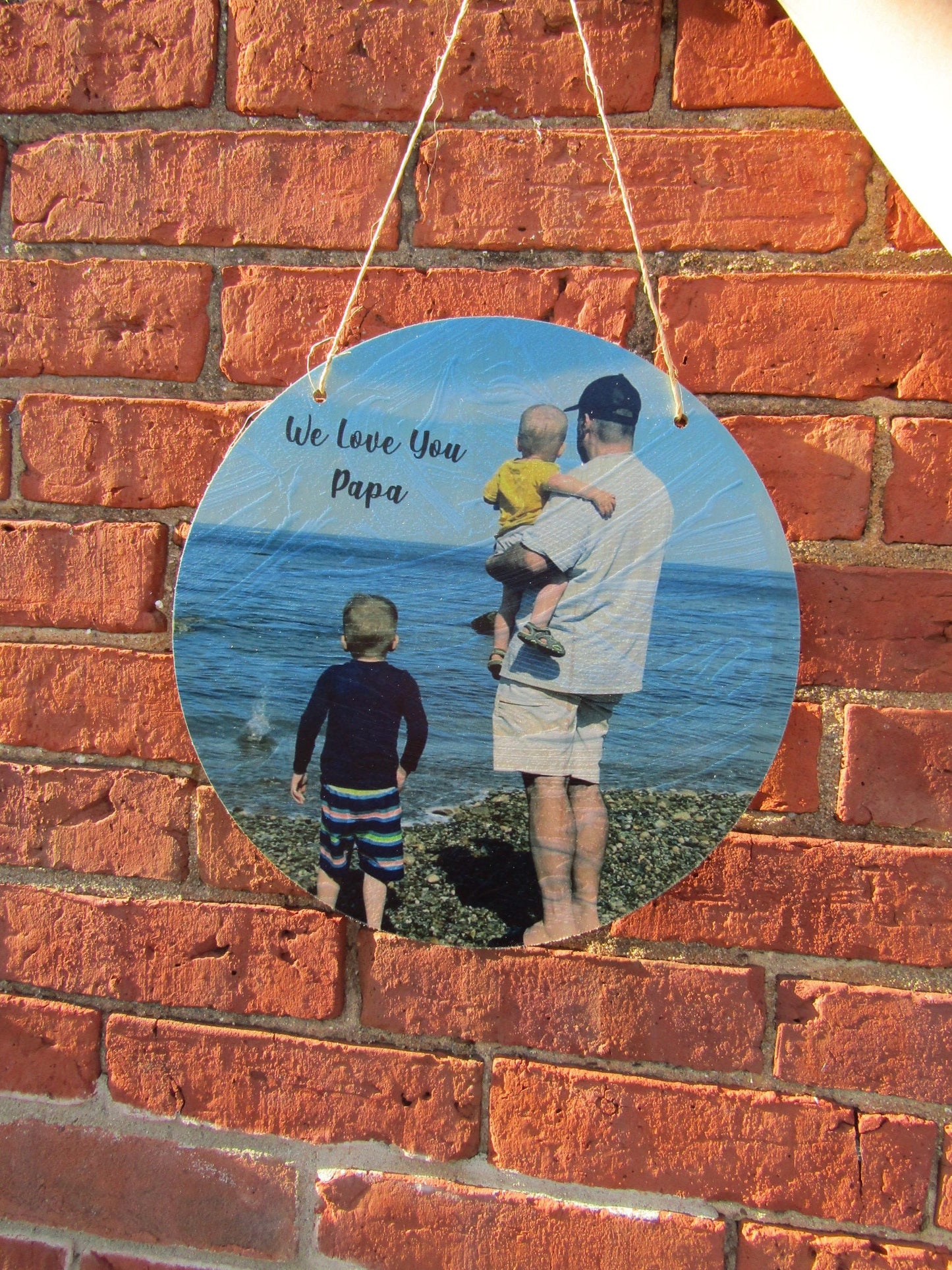 Photograph Round Circle Custom Your Photo Printed Large Rustic Personalized Custom Grandpa Gift Idea Wood Print Wood Wall Art Home Decor USA