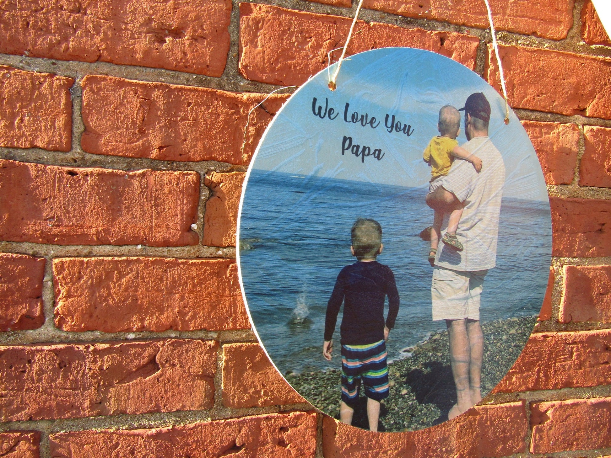 Photograph Round Circle Custom Your Photo Printed Large Rustic Personalized Custom Grandpa Gift Idea Wood Print Wood Wall Art Home Decor USA