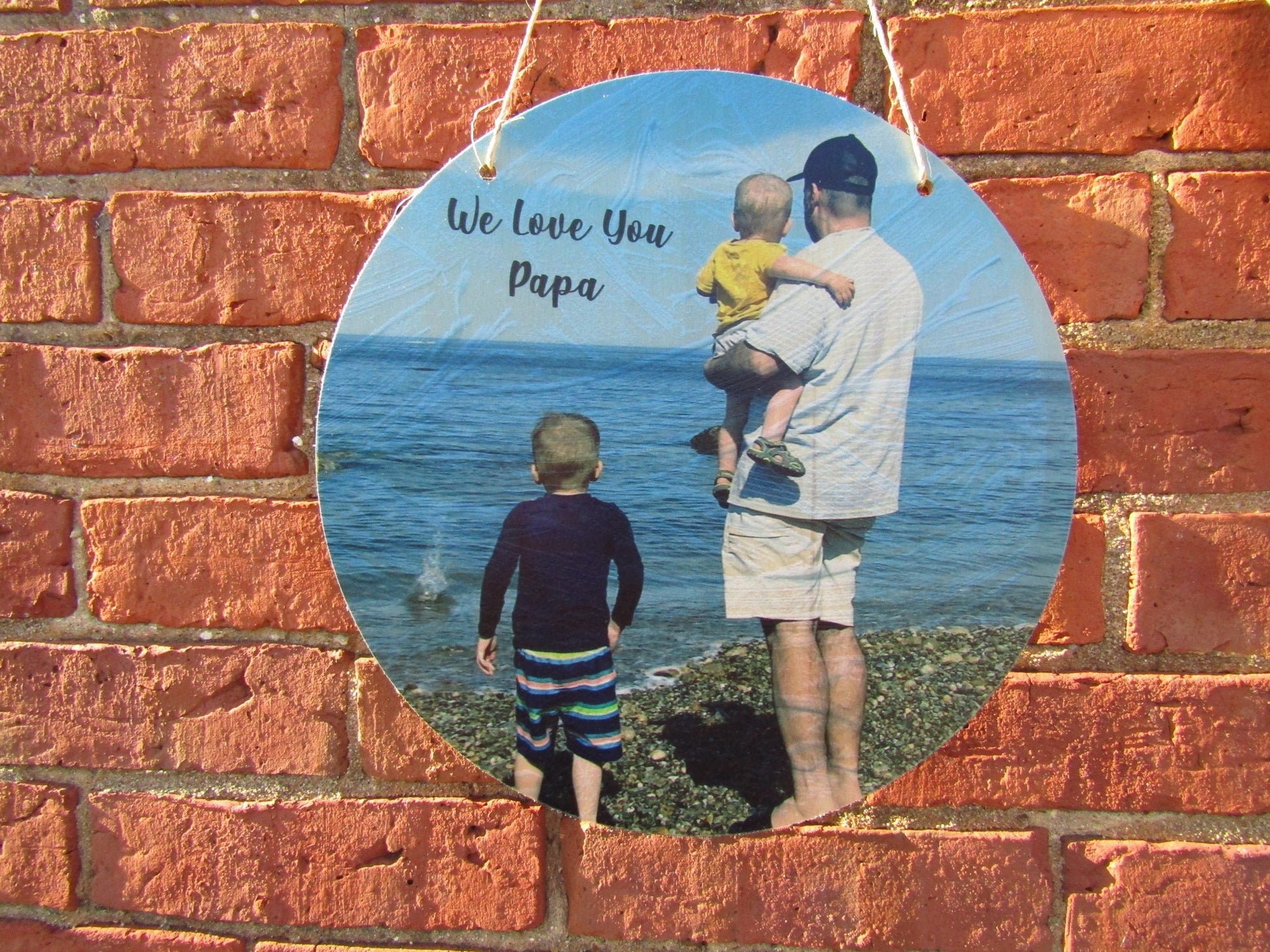 Photograph Round Circle Custom Your Photo Printed Large Rustic Personalized Custom Grandpa Gift Idea Wood Print Wood Wall Art Home Decor USA