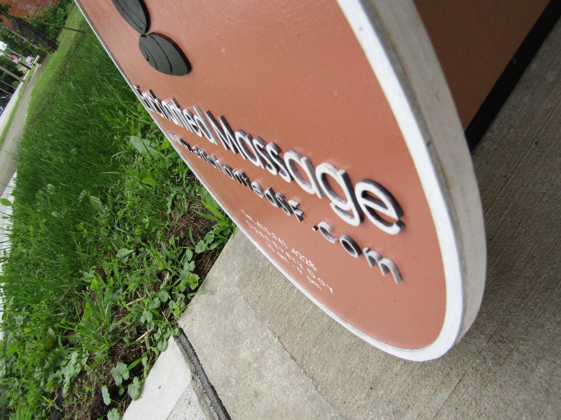Enchanted Massage Custom Round Business Commerical Signage Made to Order Store Front Small Shop Logo Circle Wooden Handmade Informational