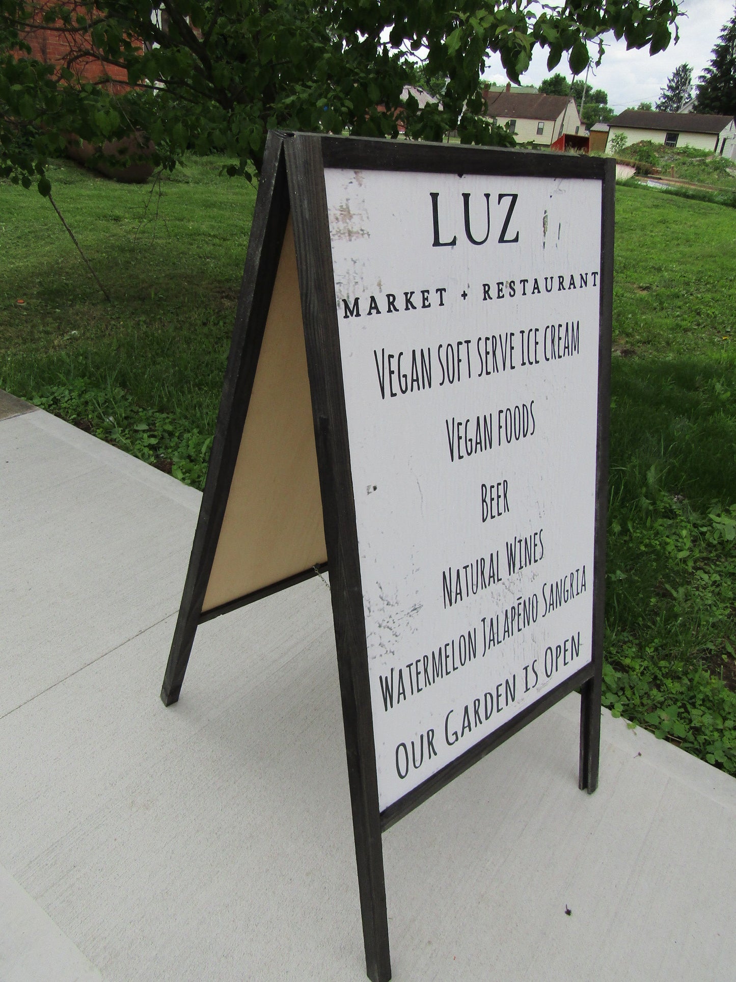 Restaurant Market Food Truck Sidewalk Sign Handmade A Frame Foldable Wooden Informational Sign Business Commerical Professional Signage