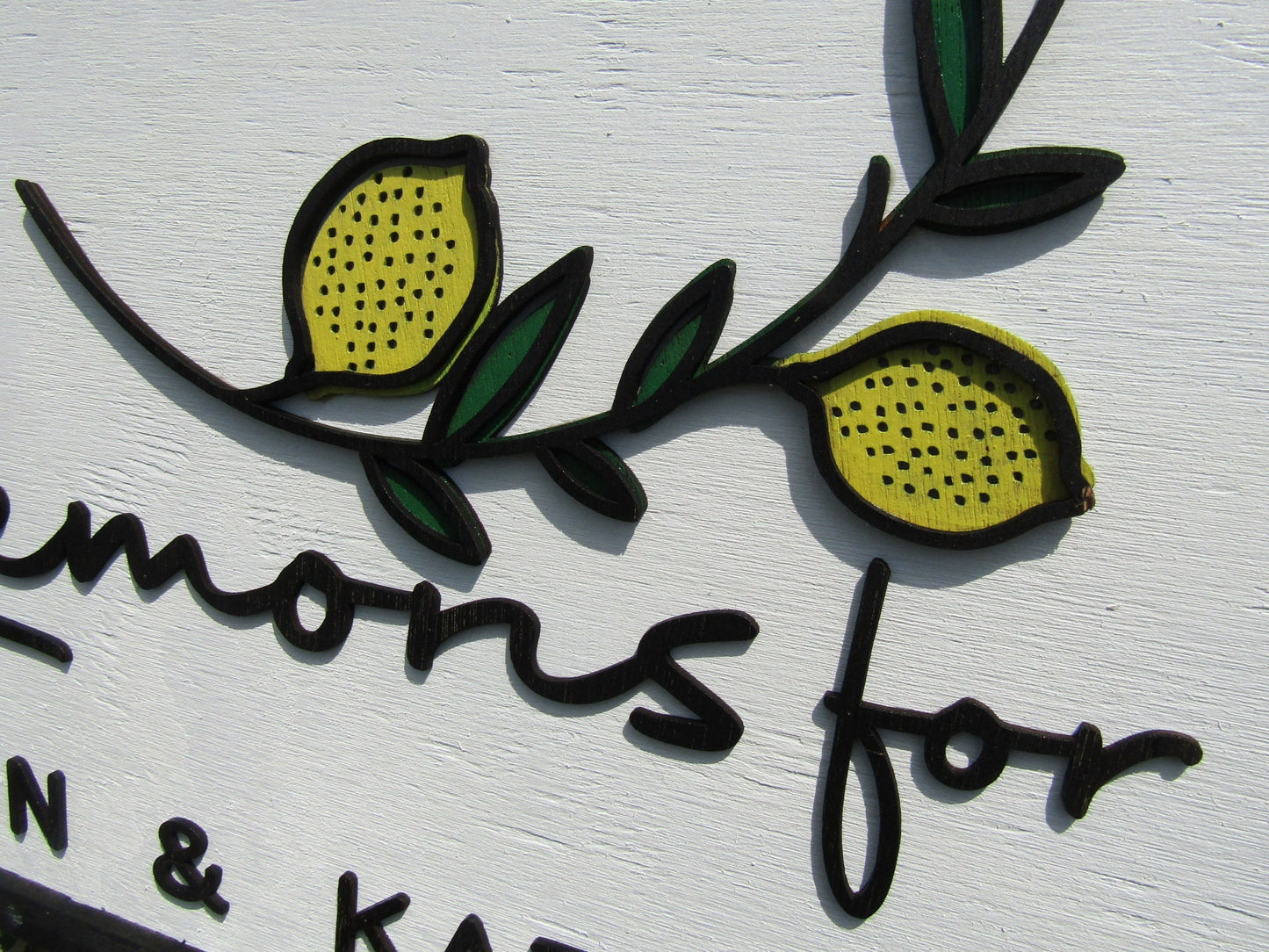 Lemons Lemonade Personalized Small Business Fruit Stand Custom Large Wooden Handmade Sign Commerical Signage Small Shop Store Front Sign