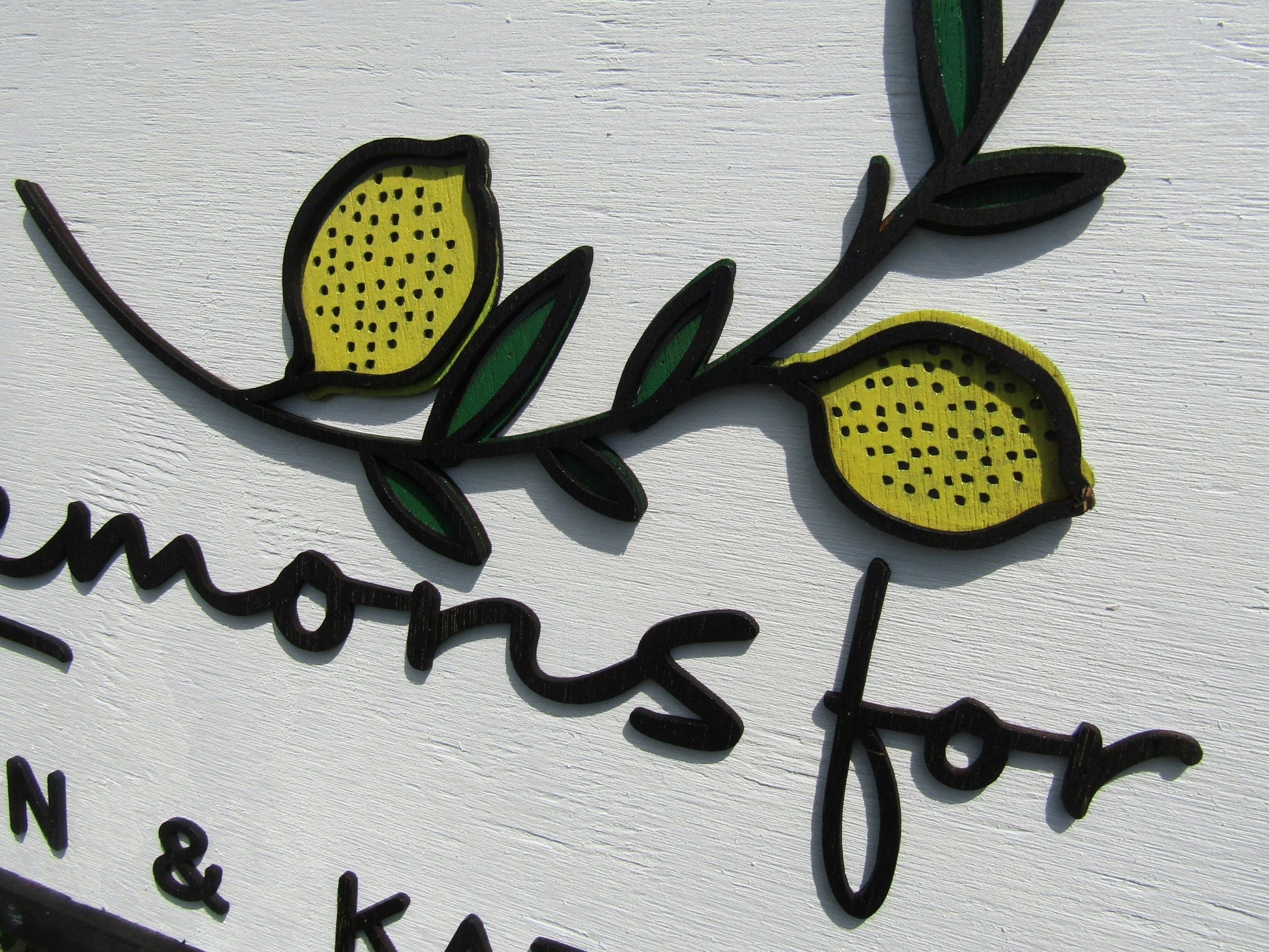Lemons Lemonade Personalized Small Business Fruit Stand Custom Large Wooden Handmade Sign Commerical Signage Small Shop Store Front Sign
