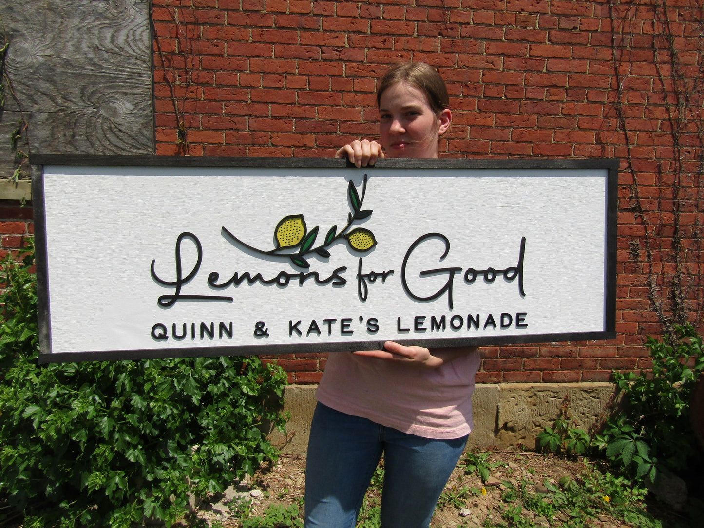 Lemons Lemonade Personalized Small Business Fruit Stand Custom Large Wooden Handmade Sign Commerical Signage Small Shop Store Front Sign