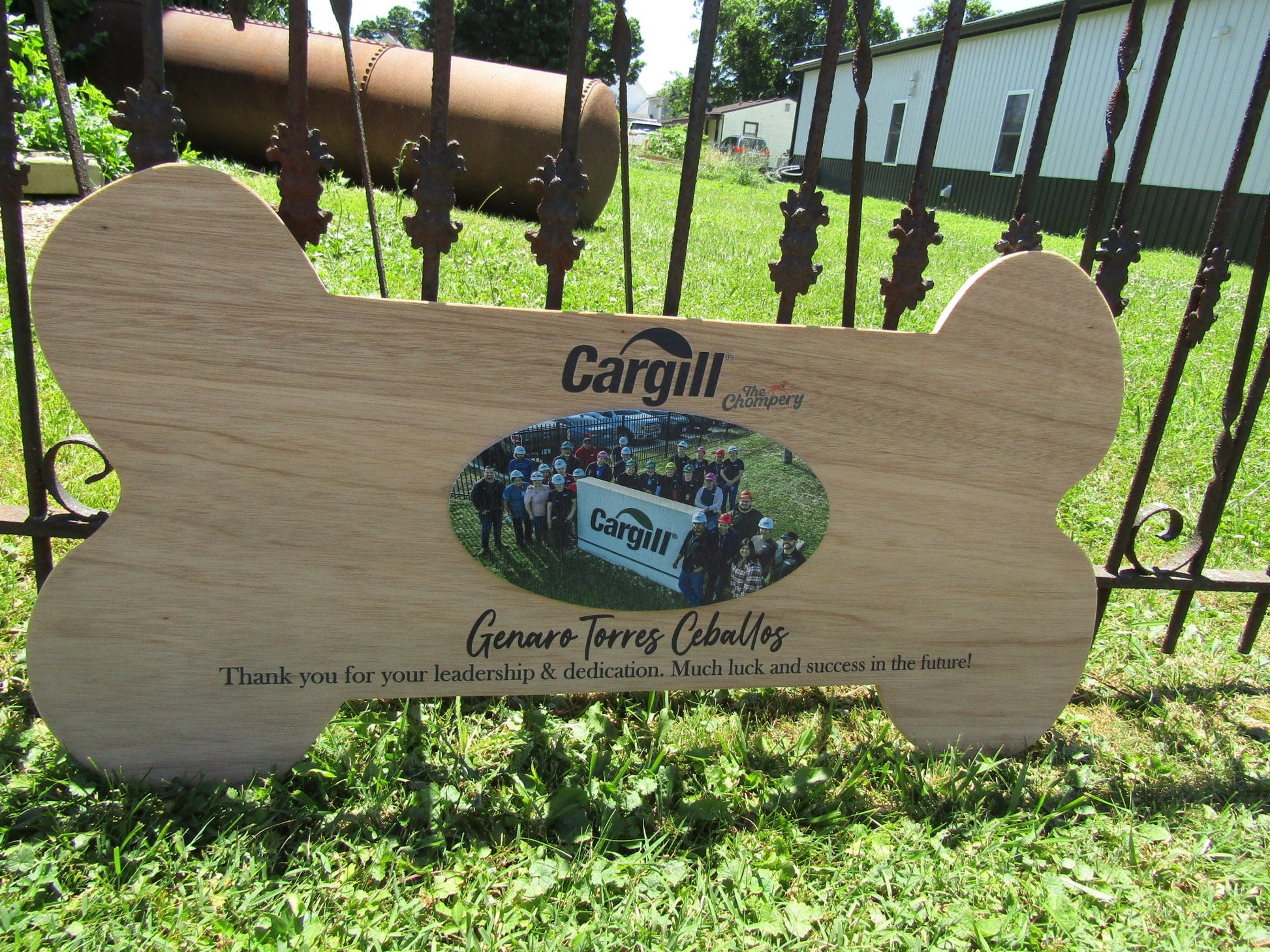 Bone Cut Wood Printed Thank You Award With Photo Custom Plaque Gratitude Retirement Memorial Personalized Sign Gift Company Pet Dog Bone