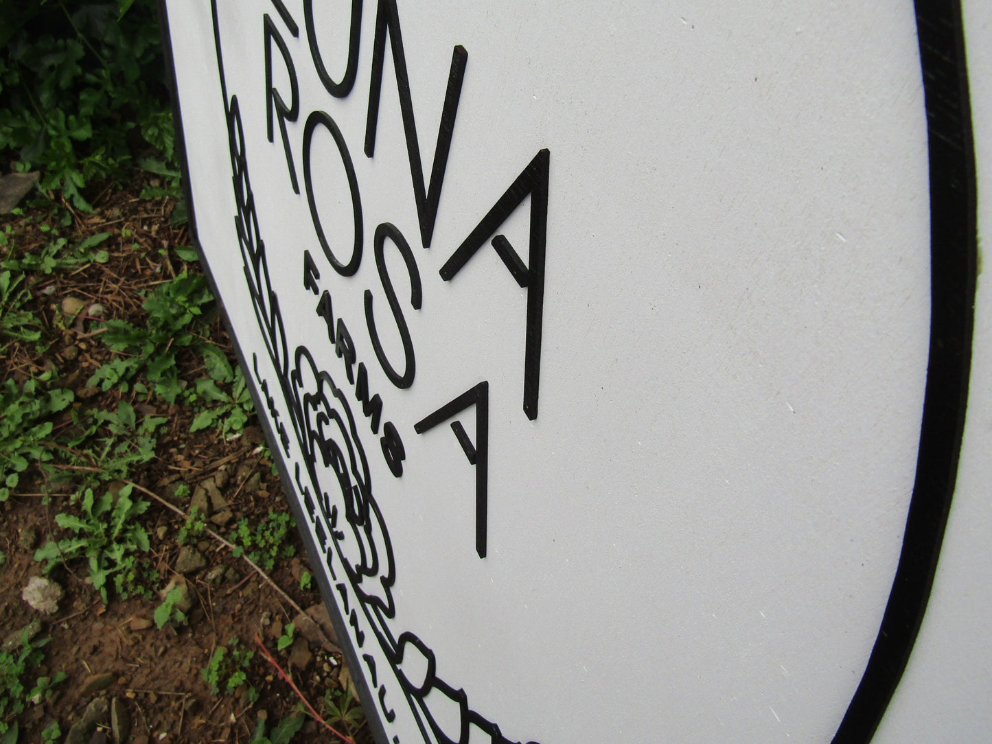 Luna Rosa Farms Homestead Sign Commerical Signage Floral Hoop Wreath Minimalist Style Handmade Decor 3d Wood Laser Cut Sign Farmhouse Flower