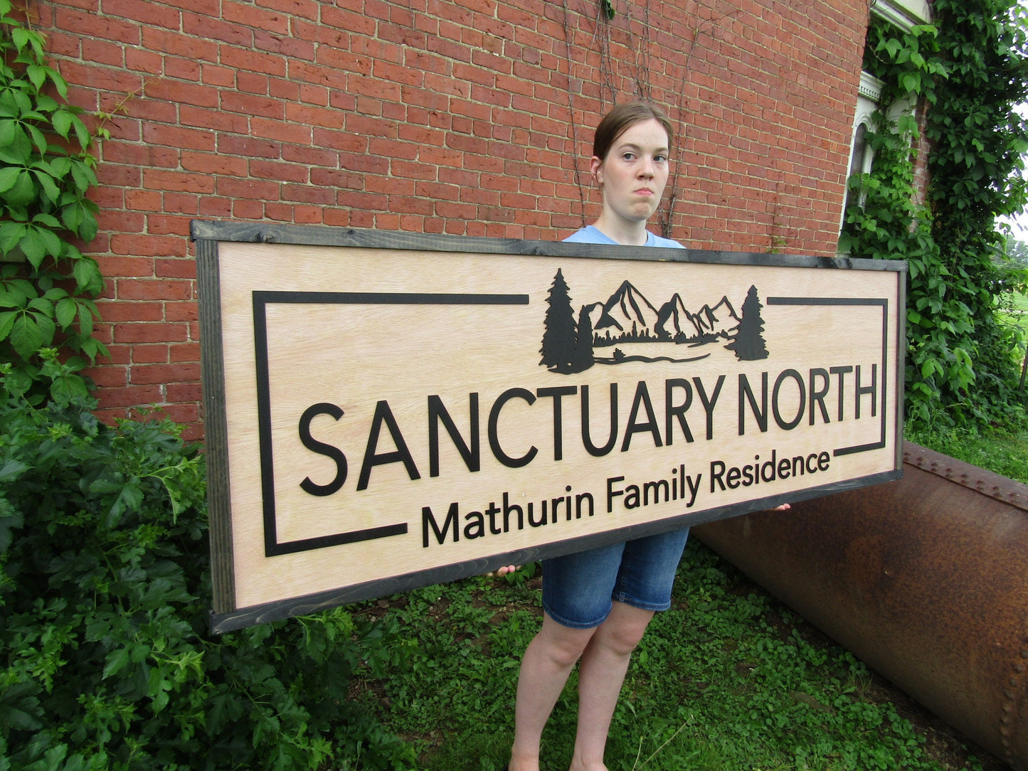 Custom Family Residence Sign Commerical Signage Sanctuary North Mountains Outdoors Wooden Raised Letters Made To Order Oversized Large Trees