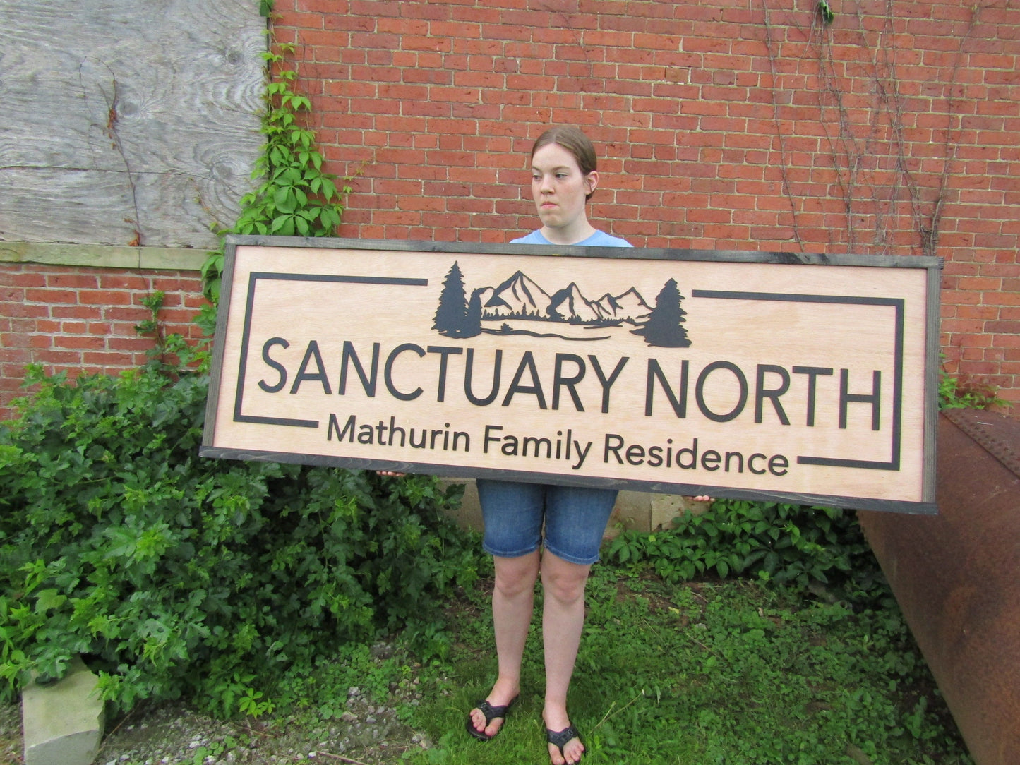 Custom Family Residence Sign Commerical Signage Sanctuary North Mountains Outdoors Wooden Raised Letters Made To Order Oversized Large Trees