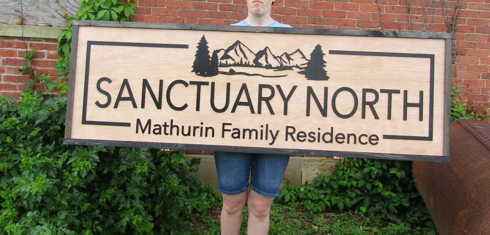 Custom Family Residence Sign Commerical Signage Sanctuary North Mountains Outdoors Wooden Raised Letters Made To Order Oversized Large Trees