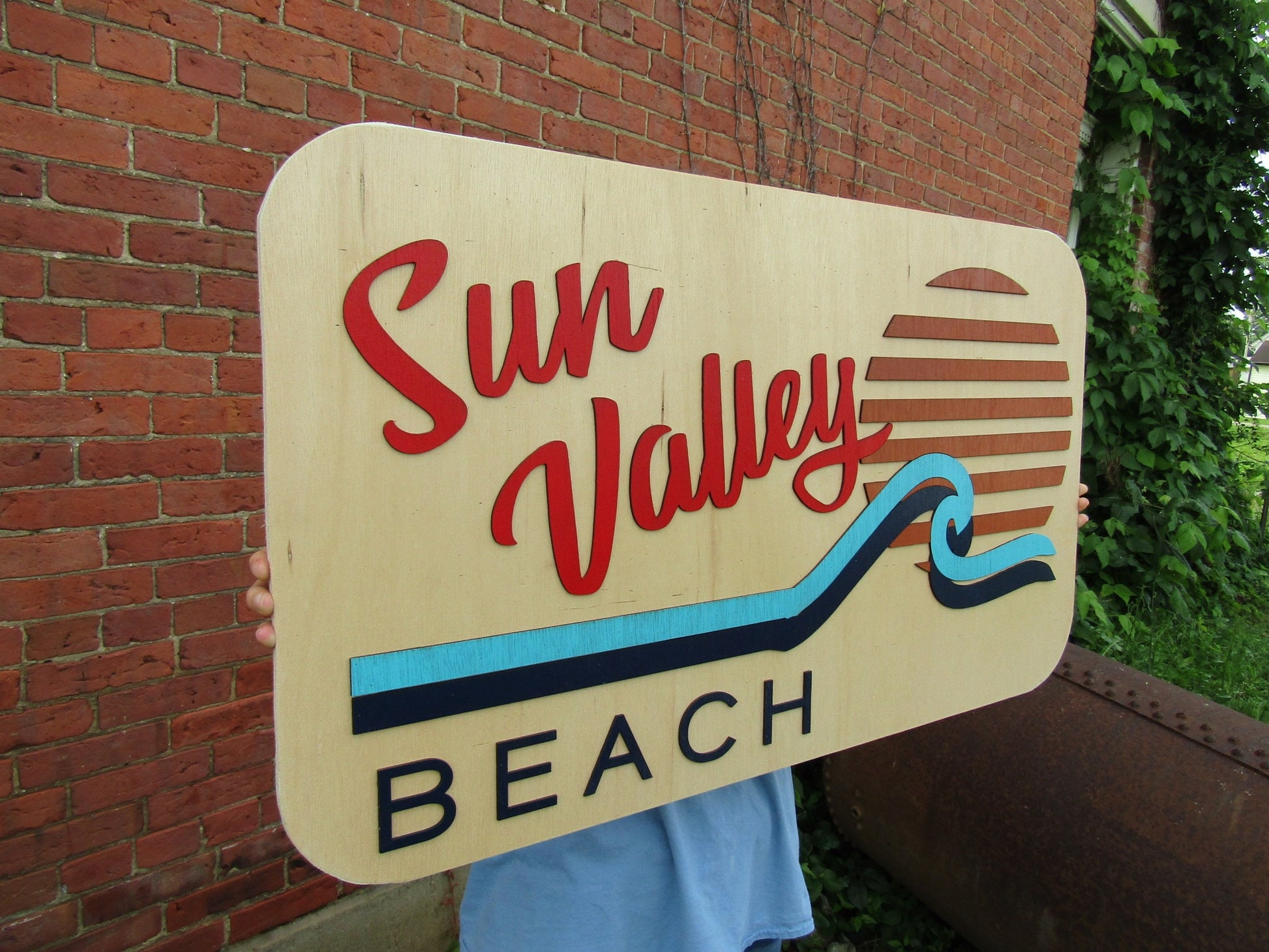 Custom Water Park Sign Vintage Water Park Sign Sunshine Beach Sign Sun Theme Park Sign Custom Wood Park Sign Commercial Water Park Sign