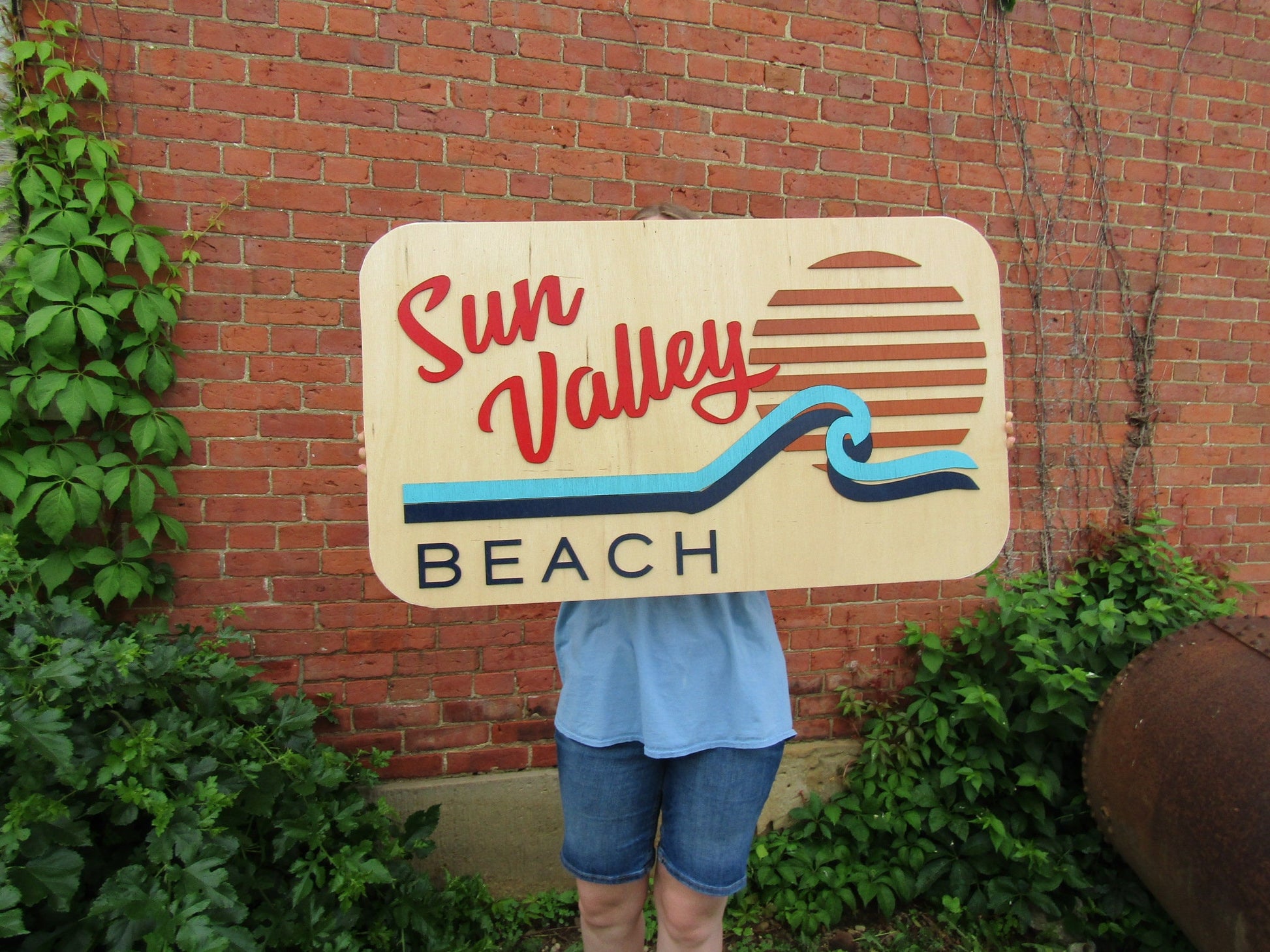 Custom Water Park Sign Vintage Water Park Sign Sunshine Beach Sign Sun Theme Park Sign Custom Wood Park Sign Commercial Water Park Sign