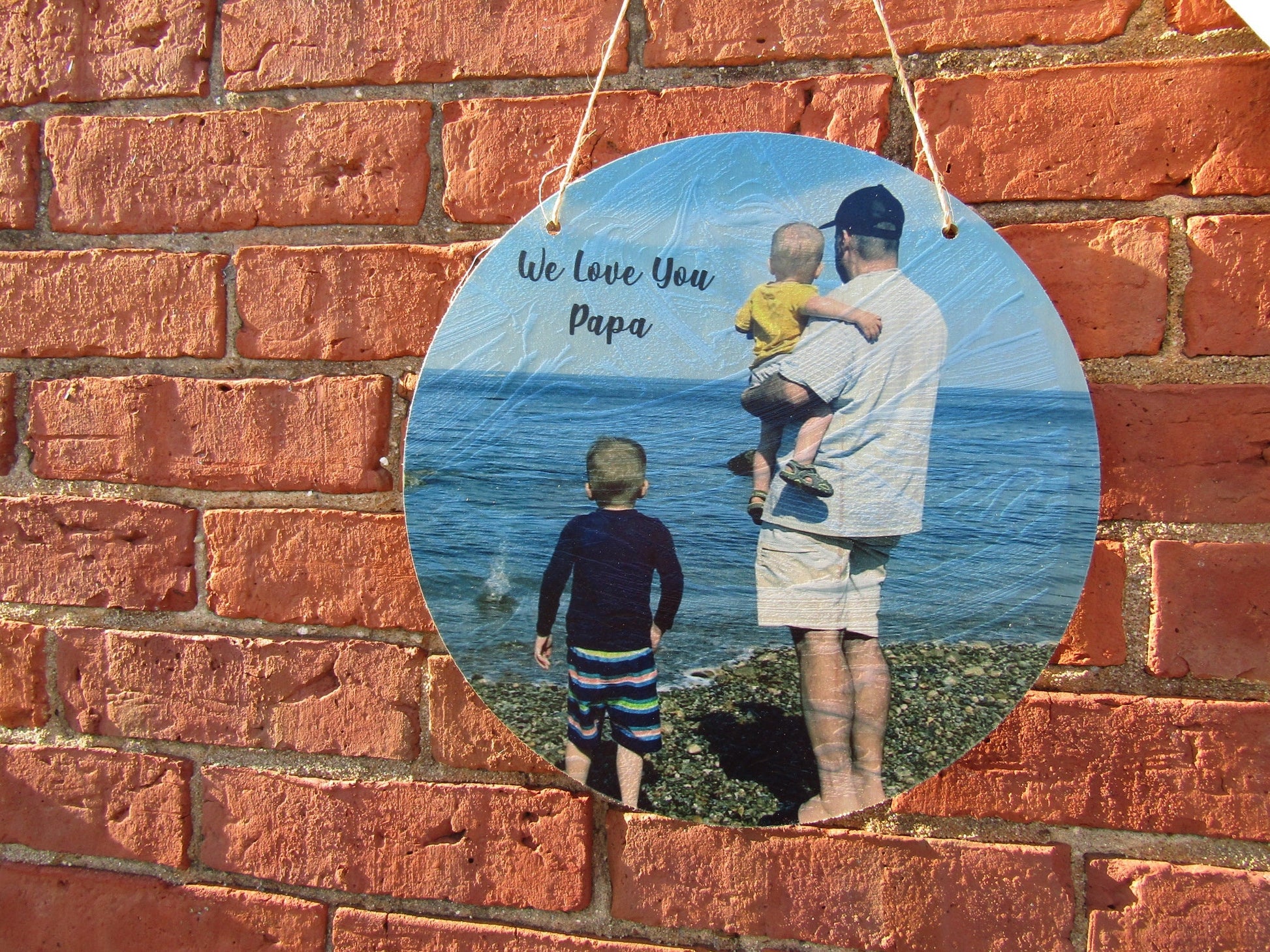 Photograph Round Circle Custom Your Photo Printed Large Rustic Personalized Custom Grandpa Gift Idea Wood Print Wood Wall Art Home Decor USA