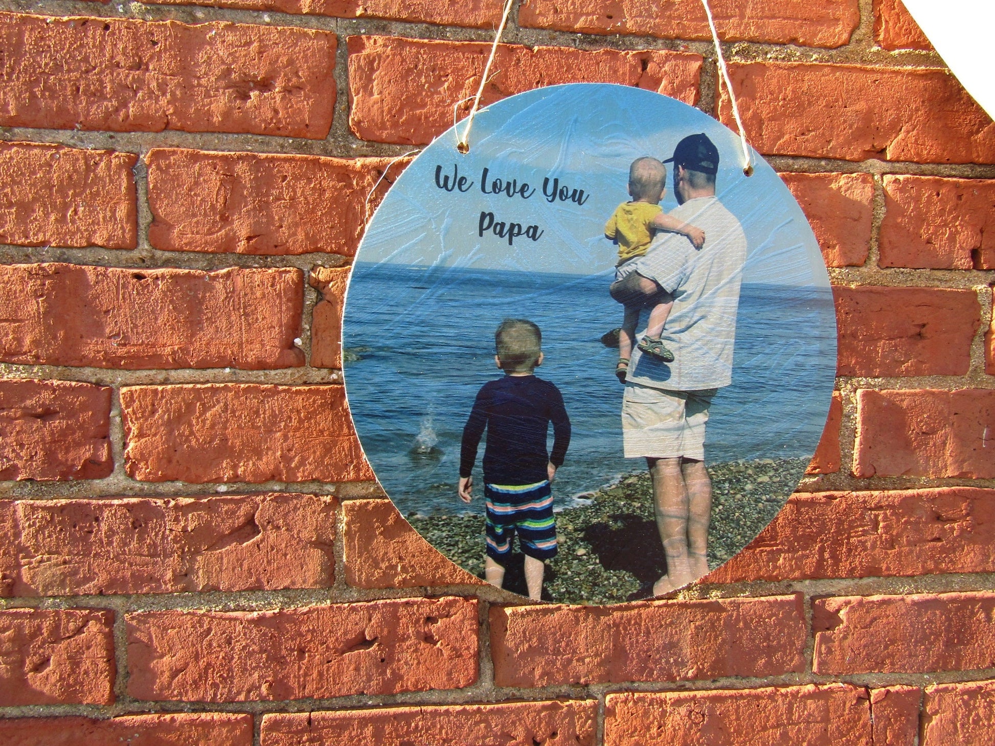 Photograph Round Circle Custom Your Photo Printed Large Rustic Personalized Custom Grandpa Gift Idea Wood Print Wood Wall Art Home Decor USA