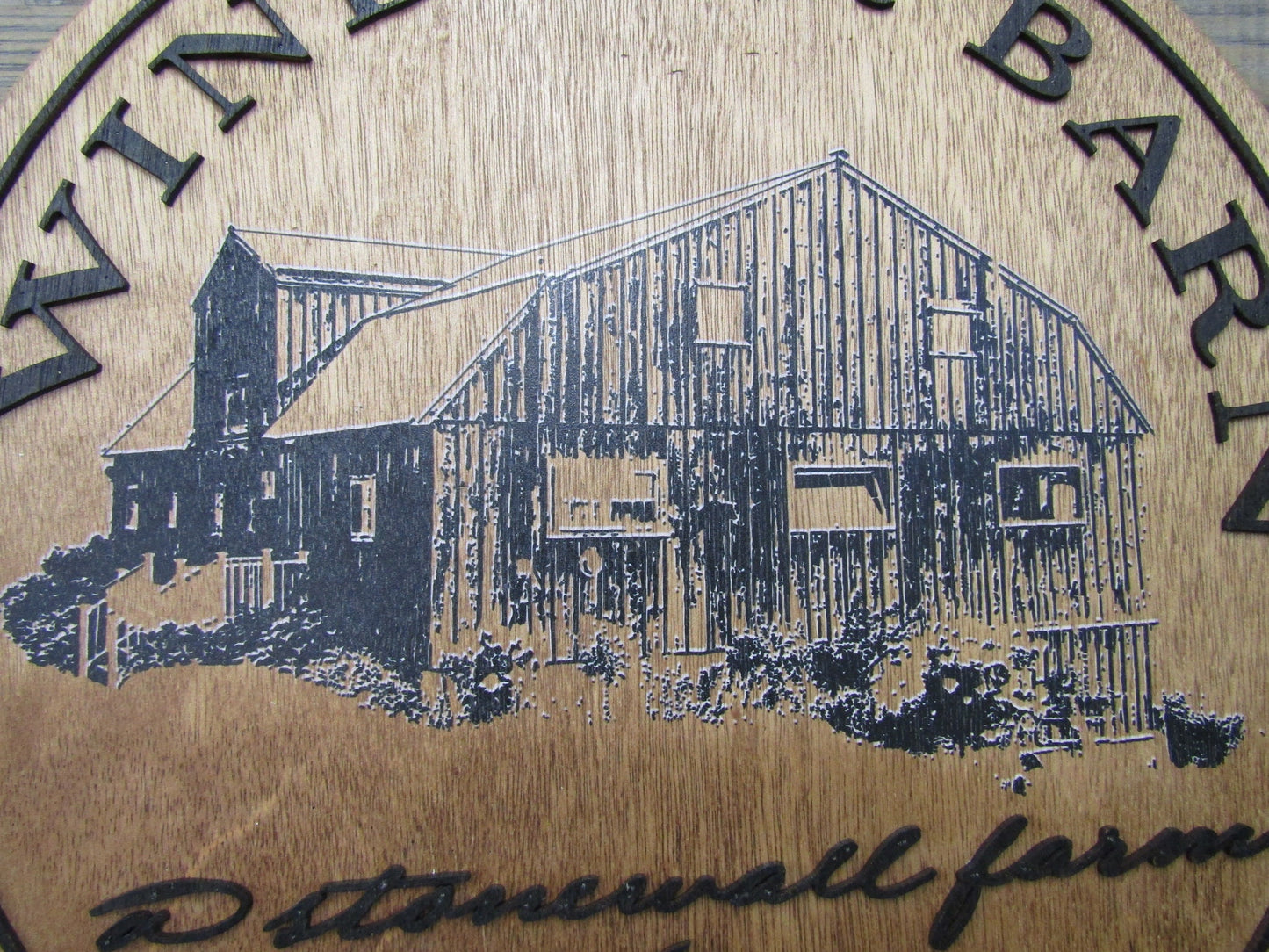 Family Farm Business Windsor Barn Establishment Printed Photo Handwriting Piece Custom Wooden Sign Gift Heirloom Generational Keepsake