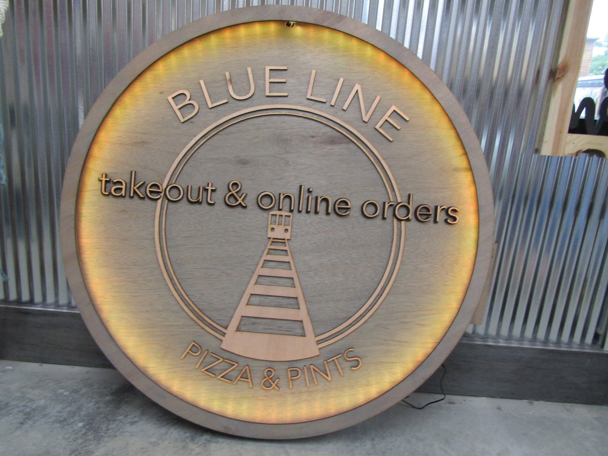 Custom Pizza Restaurant Lighted Open Sign LED Handmade Commerical Signage Wooden Indoor Fast Food Eatery Food And Drink Your Logo Business