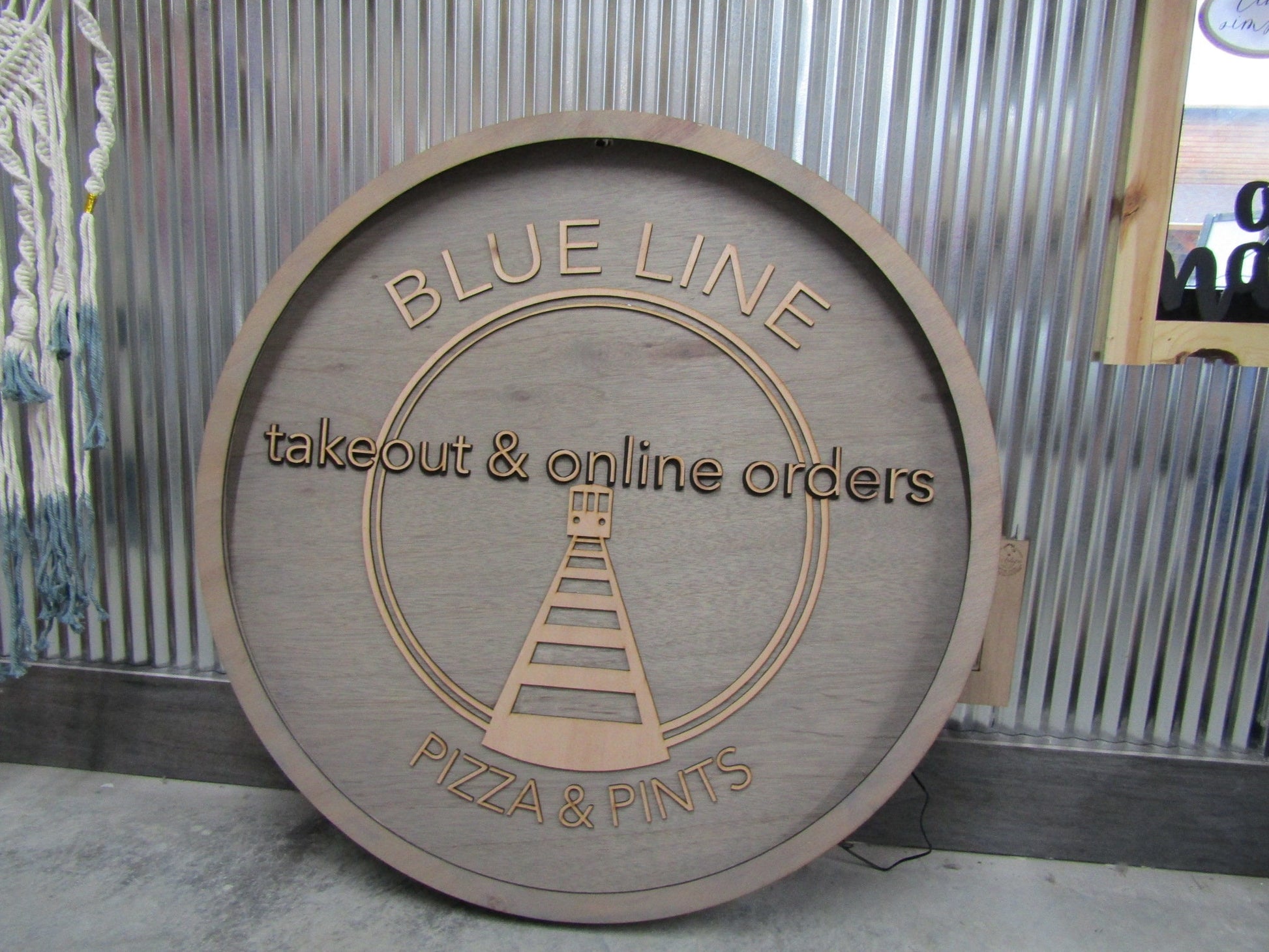 Custom Pizza Restaurant Lighted Open Sign LED Handmade Commerical Signage Wooden Indoor Fast Food Eatery Food And Drink Your Logo Business