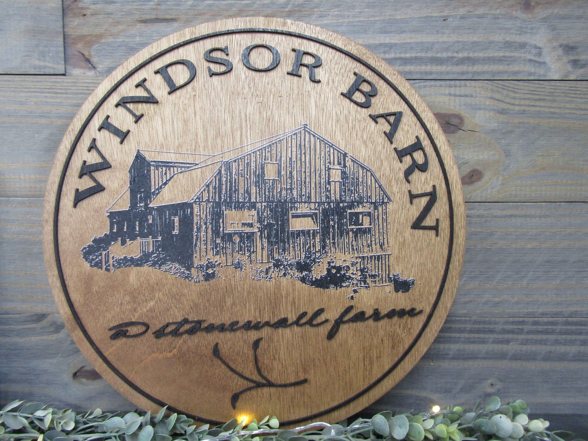 Family Farm Business Windsor Barn Establishment Printed Photo Handwriting Piece Custom Wooden Sign Gift Heirloom Generational Keepsake