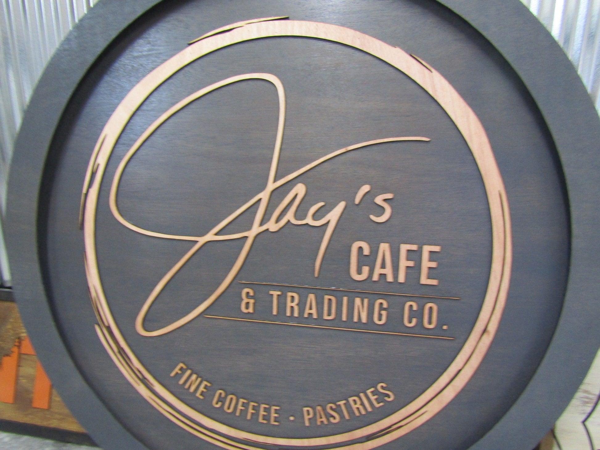 Custom Wooden Cafe Sign Your Logo Commerical Signage Business Store Front Coffee Shop LED Color Changing Remote Handmade Hanging Sign