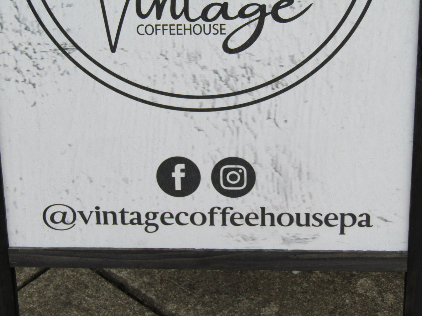 Vintage Coffee Shop Sidewalk Open Welcome Sign Board Walk A frame Free Standing Printed Outdoor Sandwich Board Sign Your logo social media